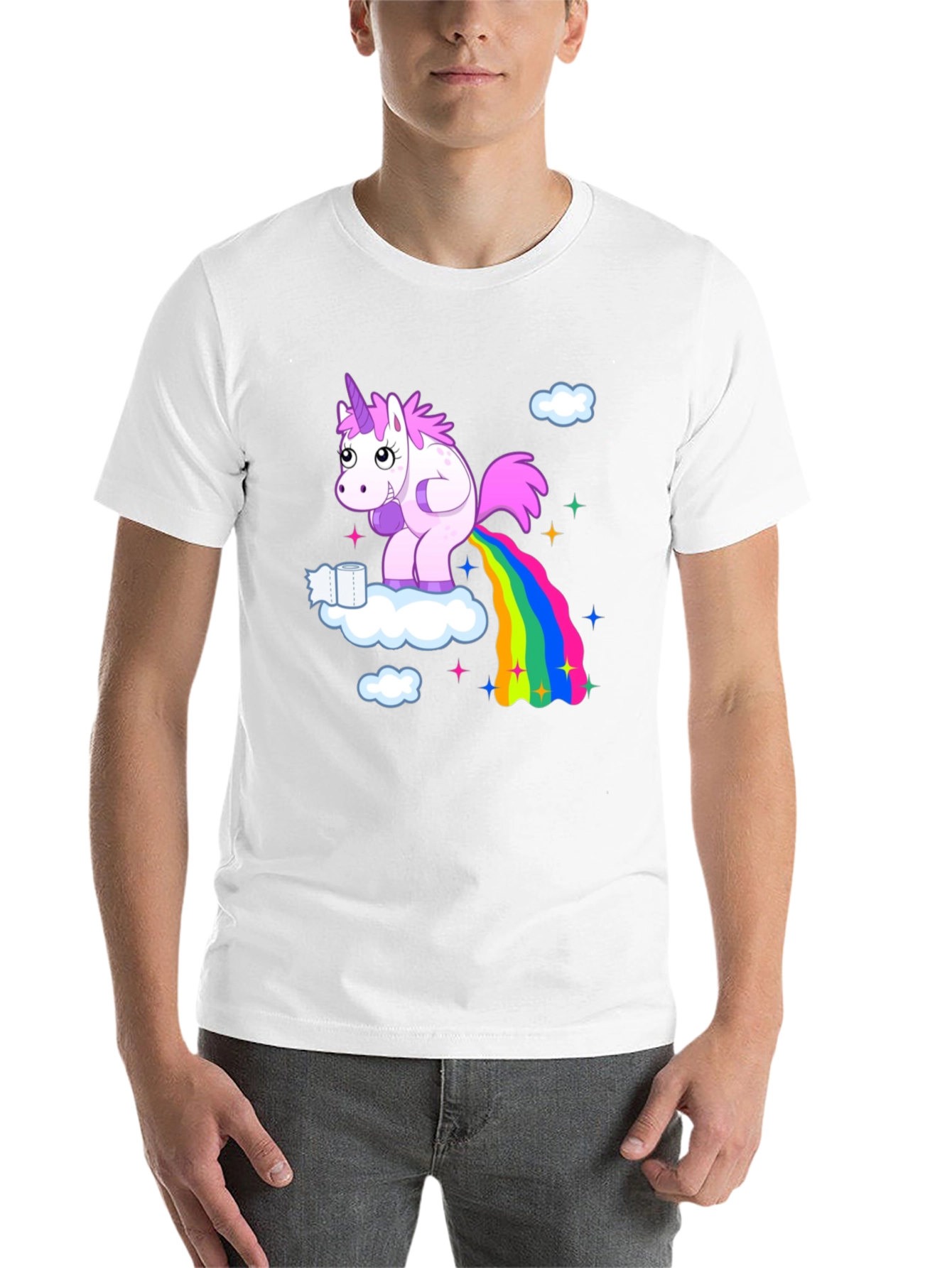 Black Unicorn Rainbow Humor T-Shirt view 14