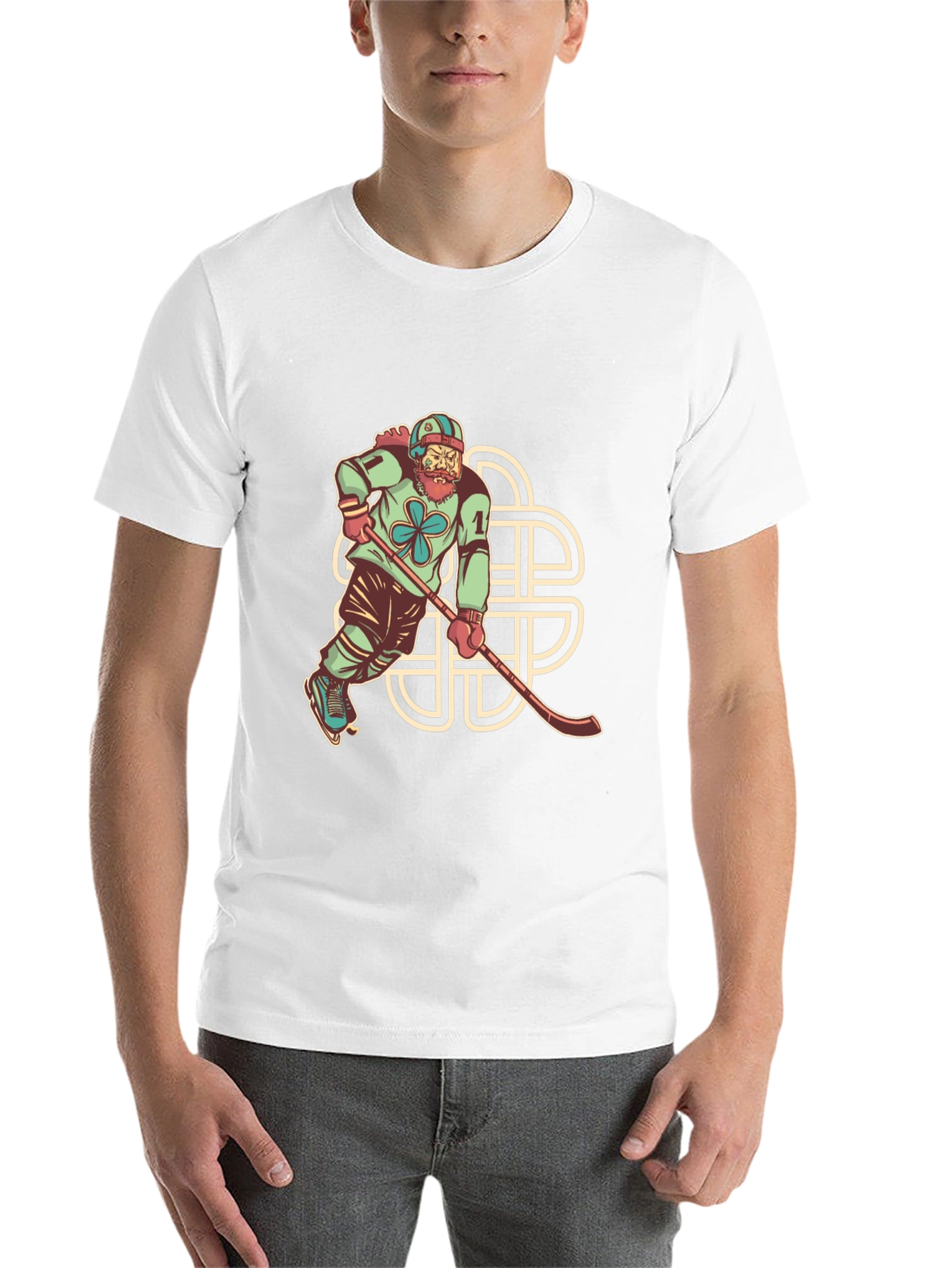 Black Lucky Hockey Player Graphic Tee - St. Patrick's Day view 14