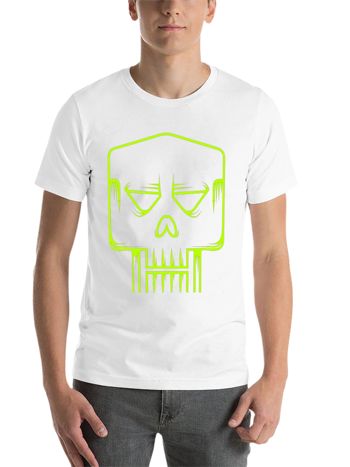 Black Neon Skull Graphic T-Shirt - Modern Streetwear view 14