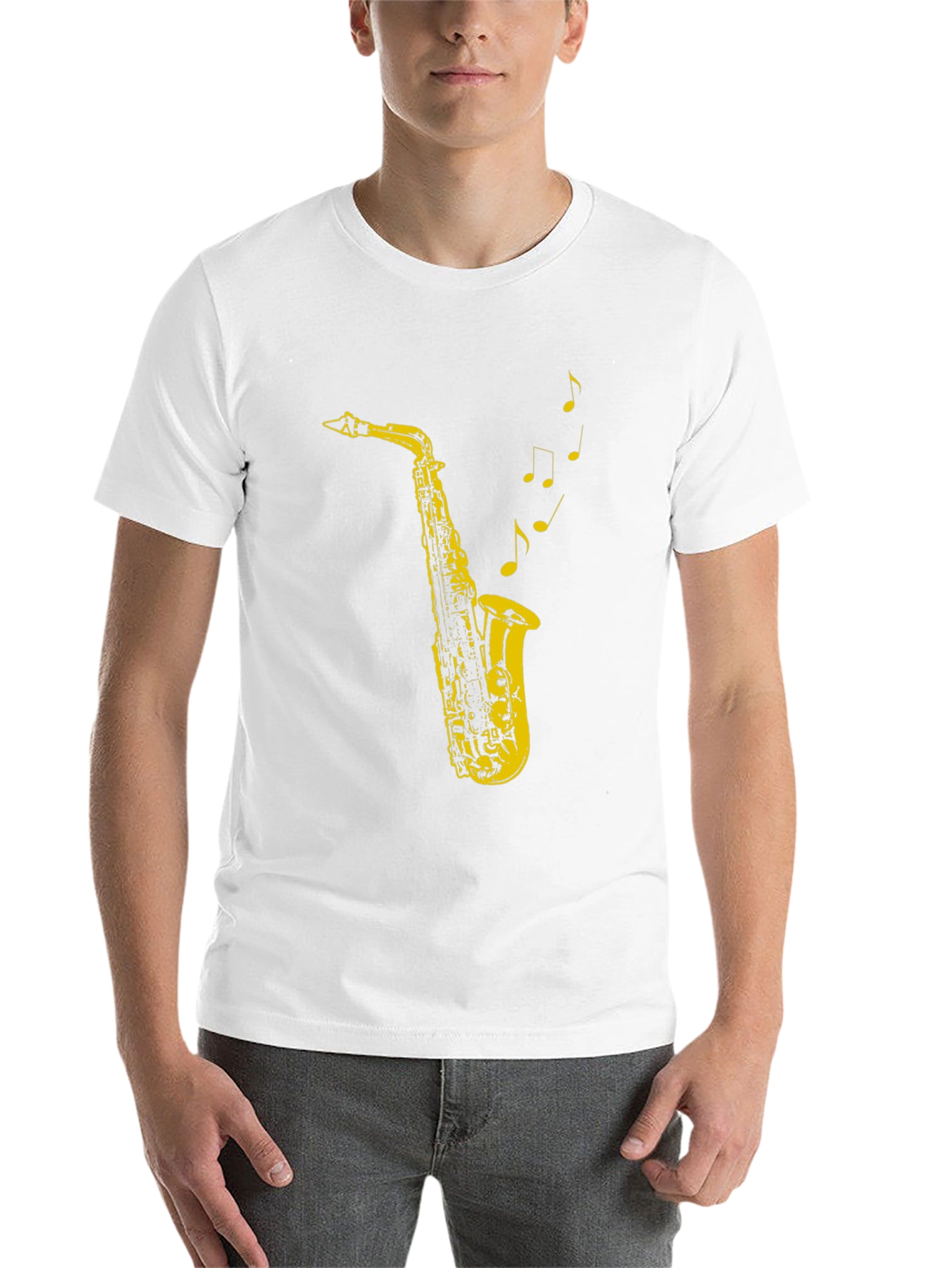 Black Cool Saxophone Music T-Shirt view 14