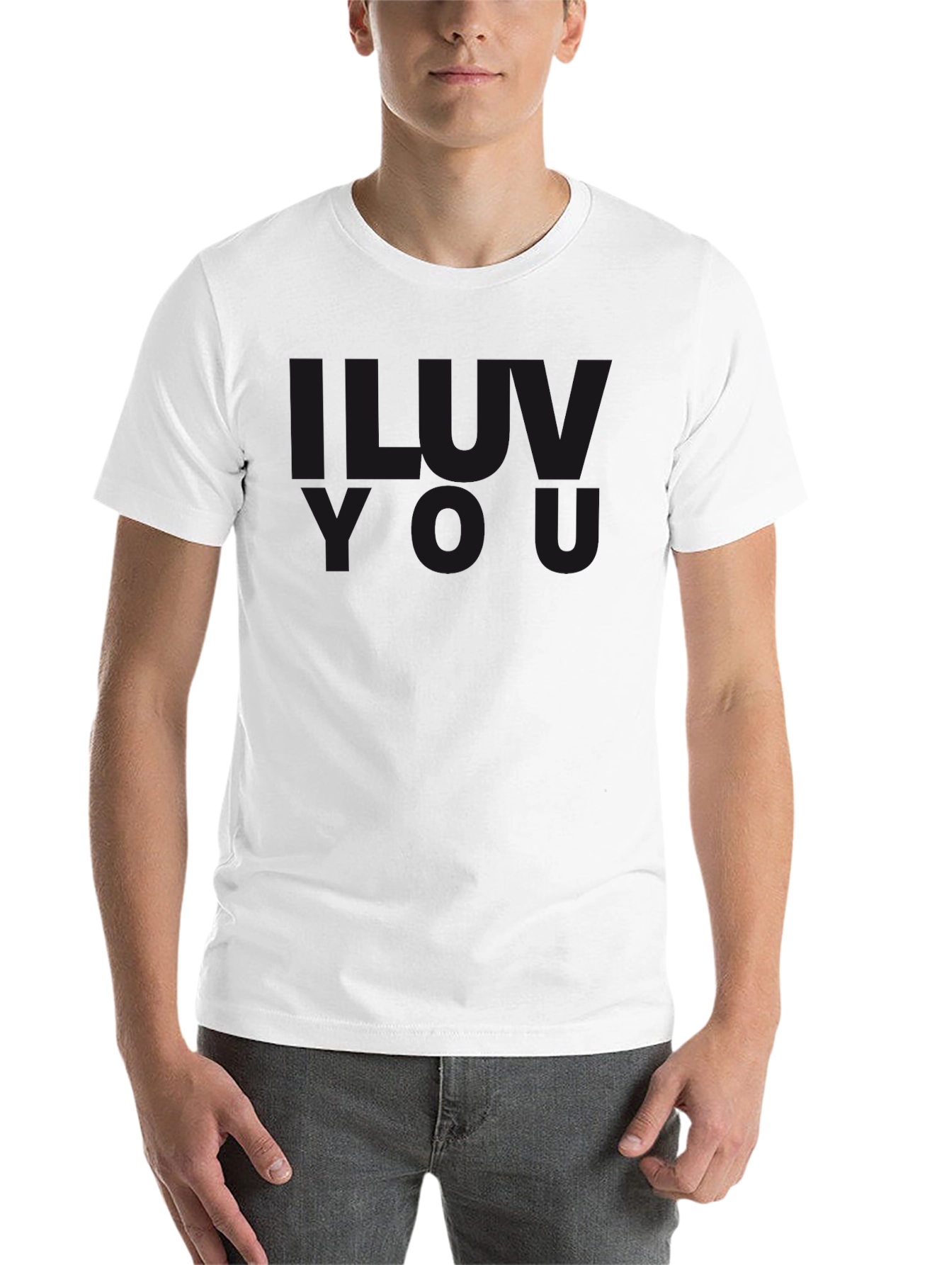 Black LUV U Graphic Tee - Soft Black T-Shirt view 14