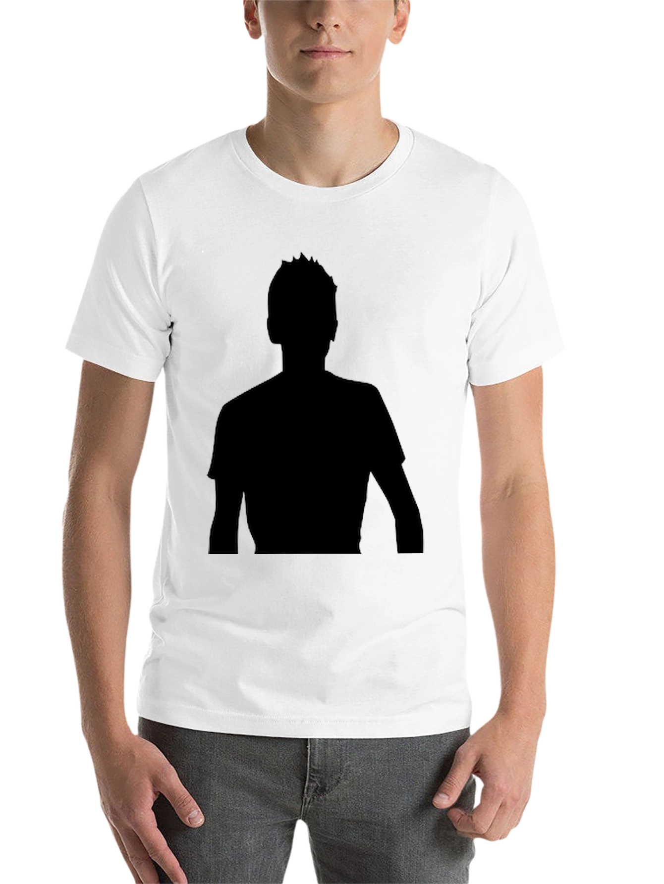 Black Silhouette Graphic Tee - Classic Black Cotton Blend Comfort view 14