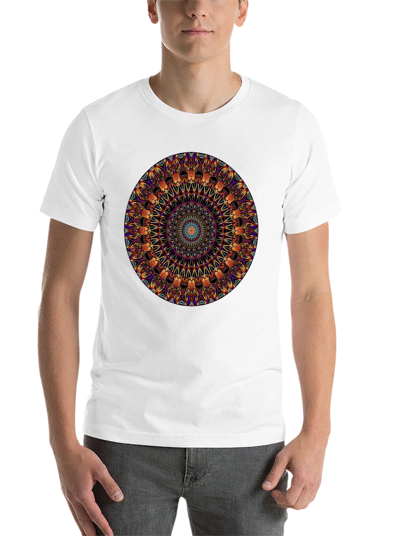Black Mandala Graphic Print Black T-Shirt view 14