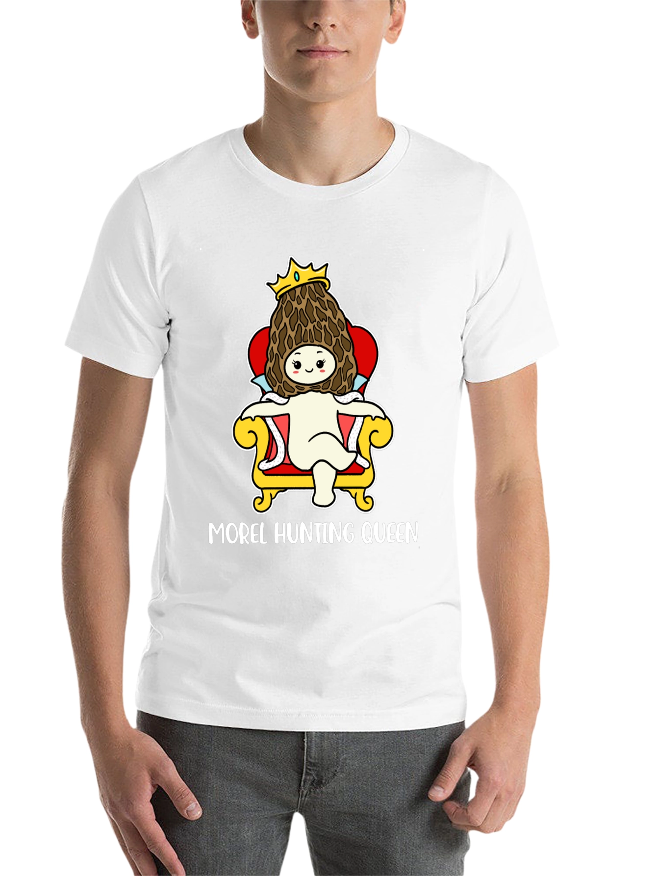 Black Morel Hunting Queen T-Shirt, Mushroom Lover Tee view 14