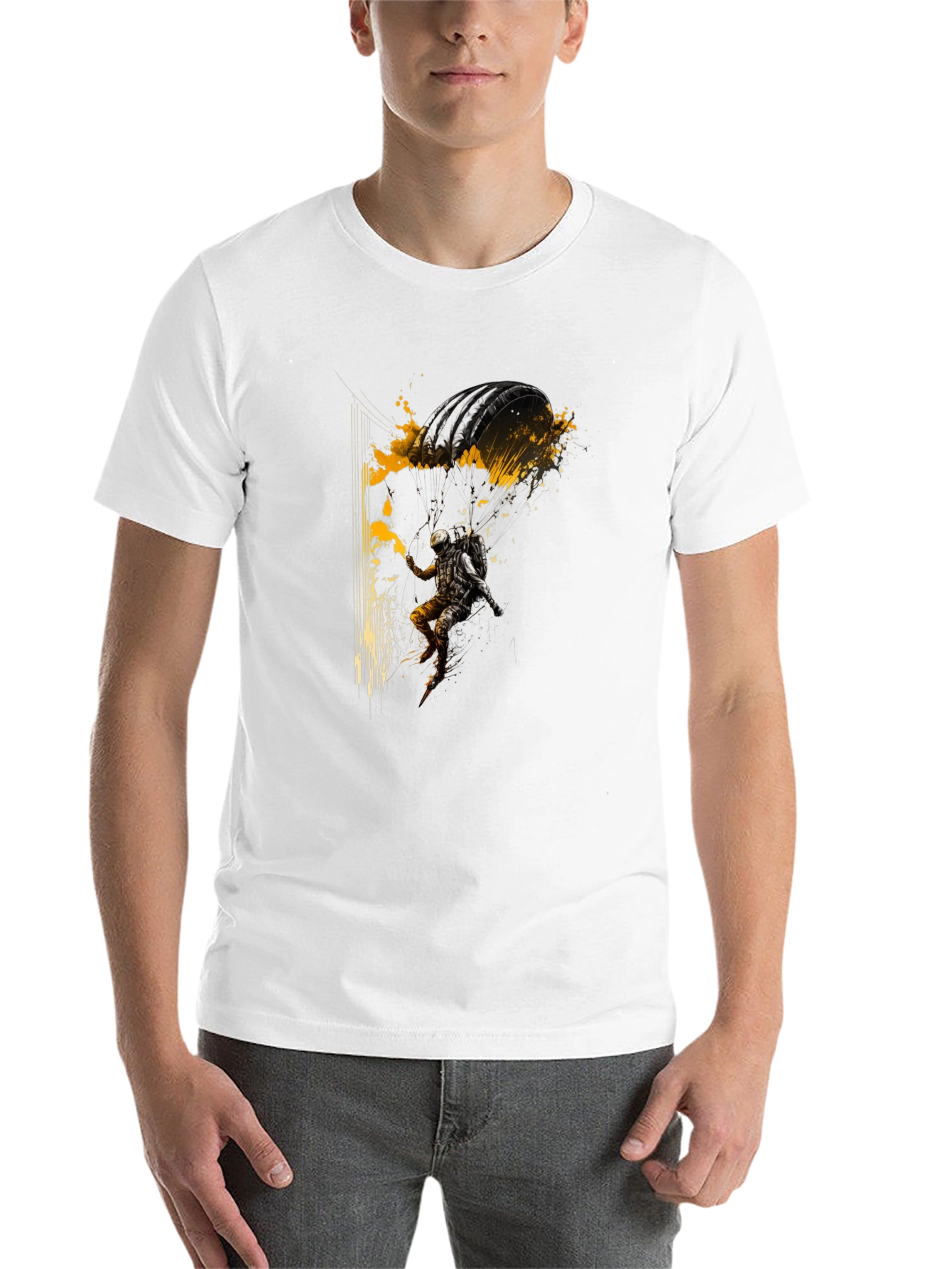 Black Parachute Jumper Graphic Black Tee view 14