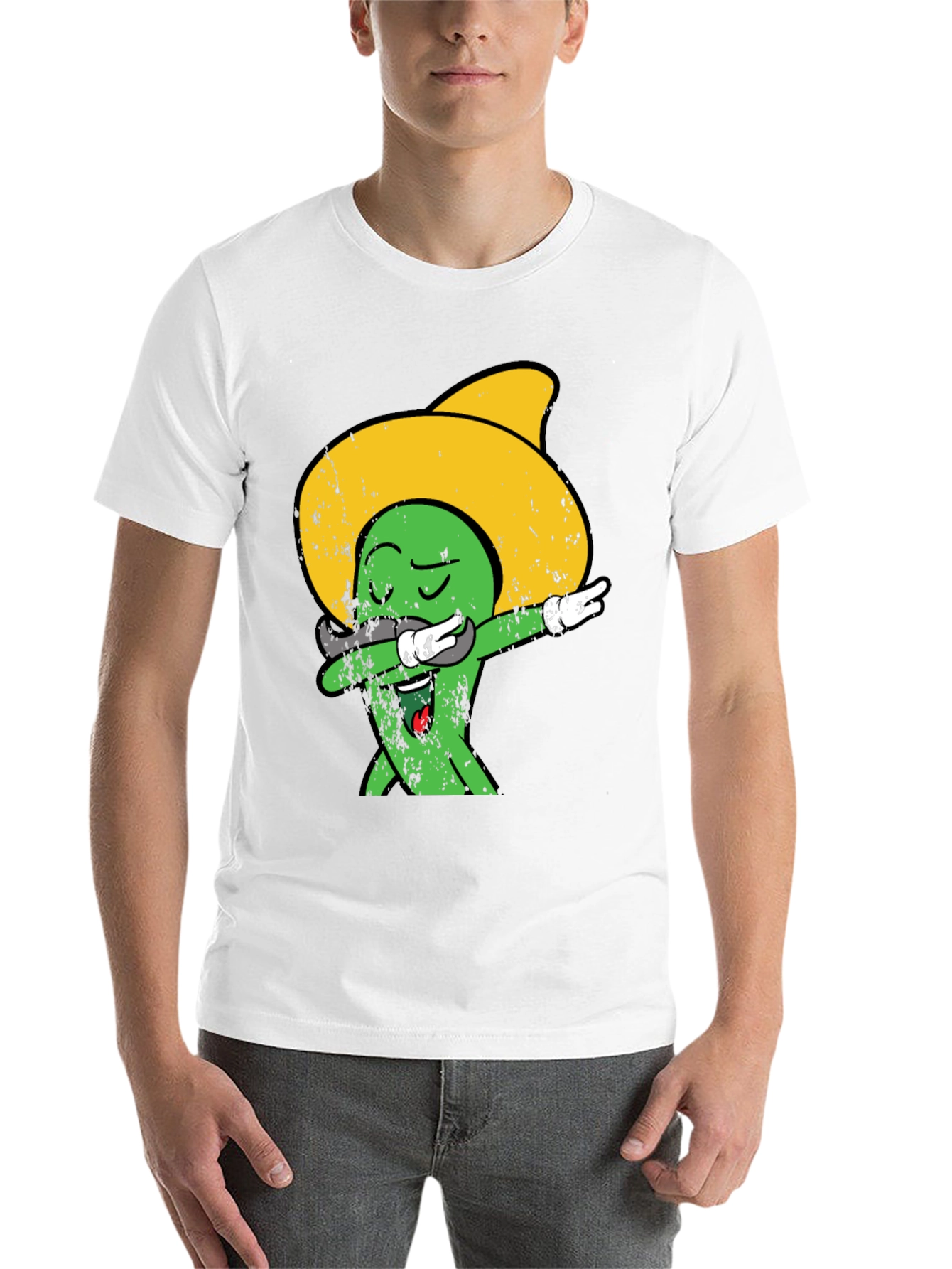 Black Dabbing Cactus Sombrero Graphic Tee view 14