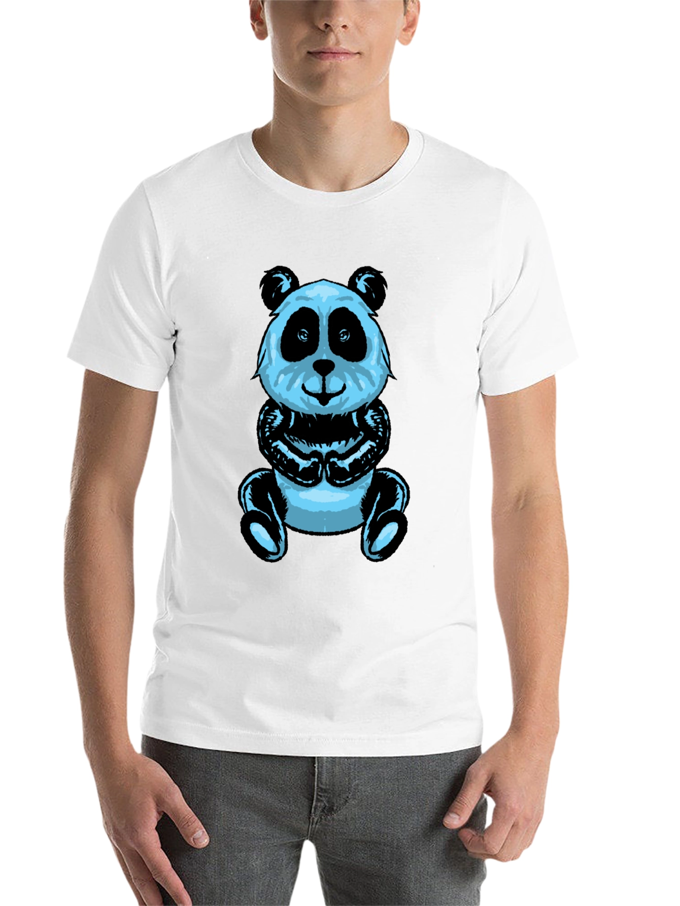 Black Panda Graphic Tee - Men's Black Short Sleeve Shirt view 14