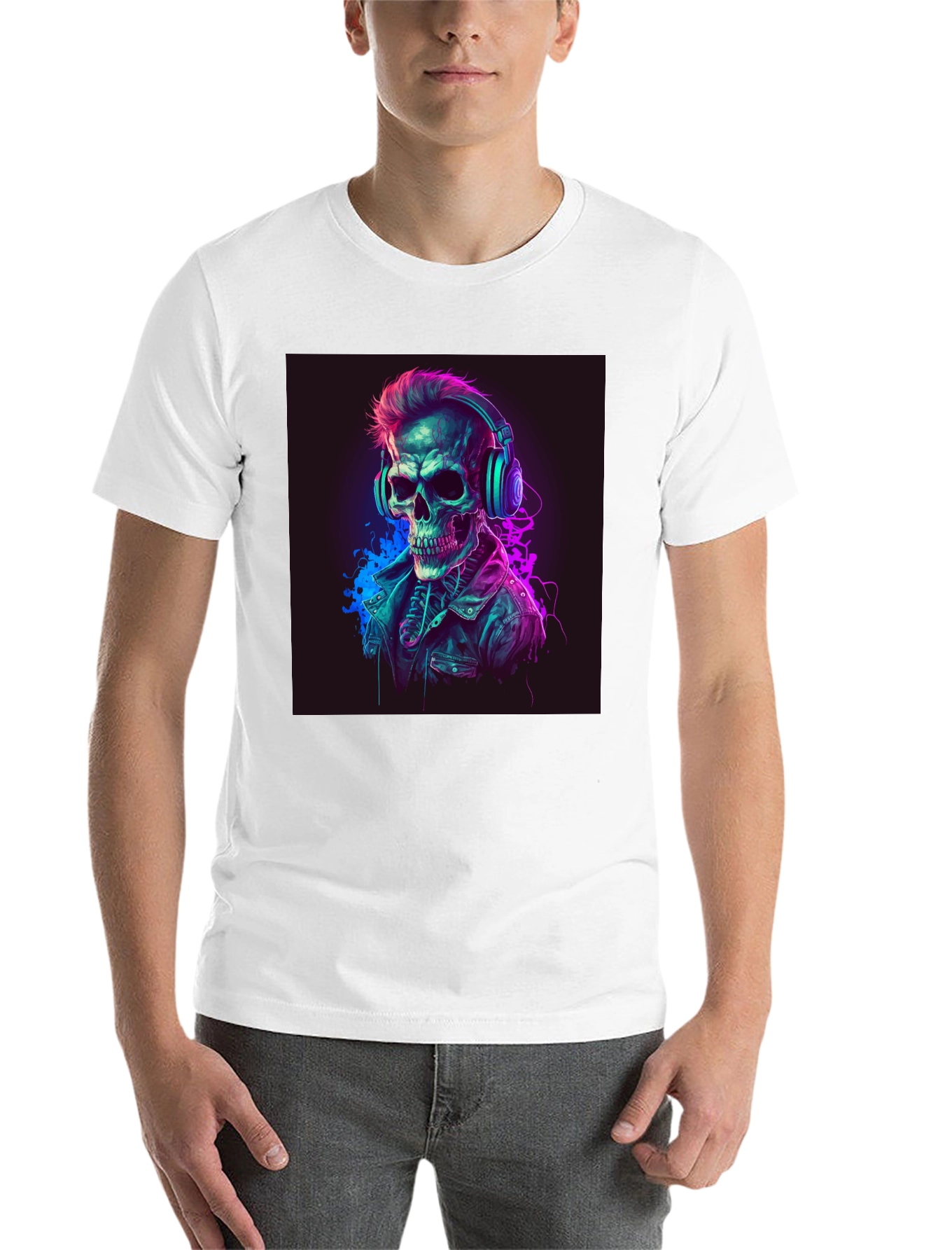 Black Skull DJ Graphic Tee - Cool Edgy Design view 14