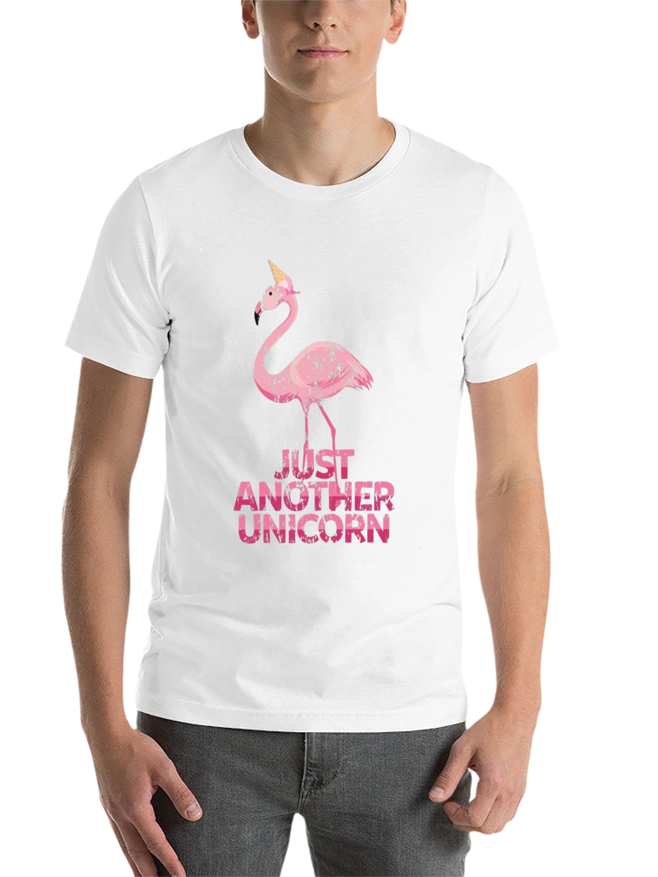 Black Funny Flamingo Unicorn Graphic Tee view 14
