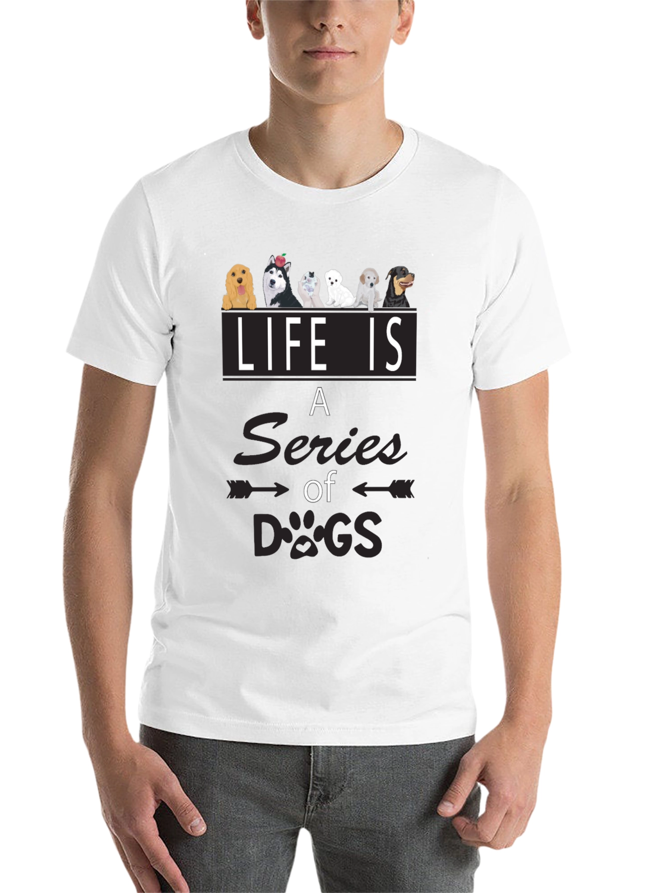 Life is a Series of Dogs Graphic T-Shirt - 14
