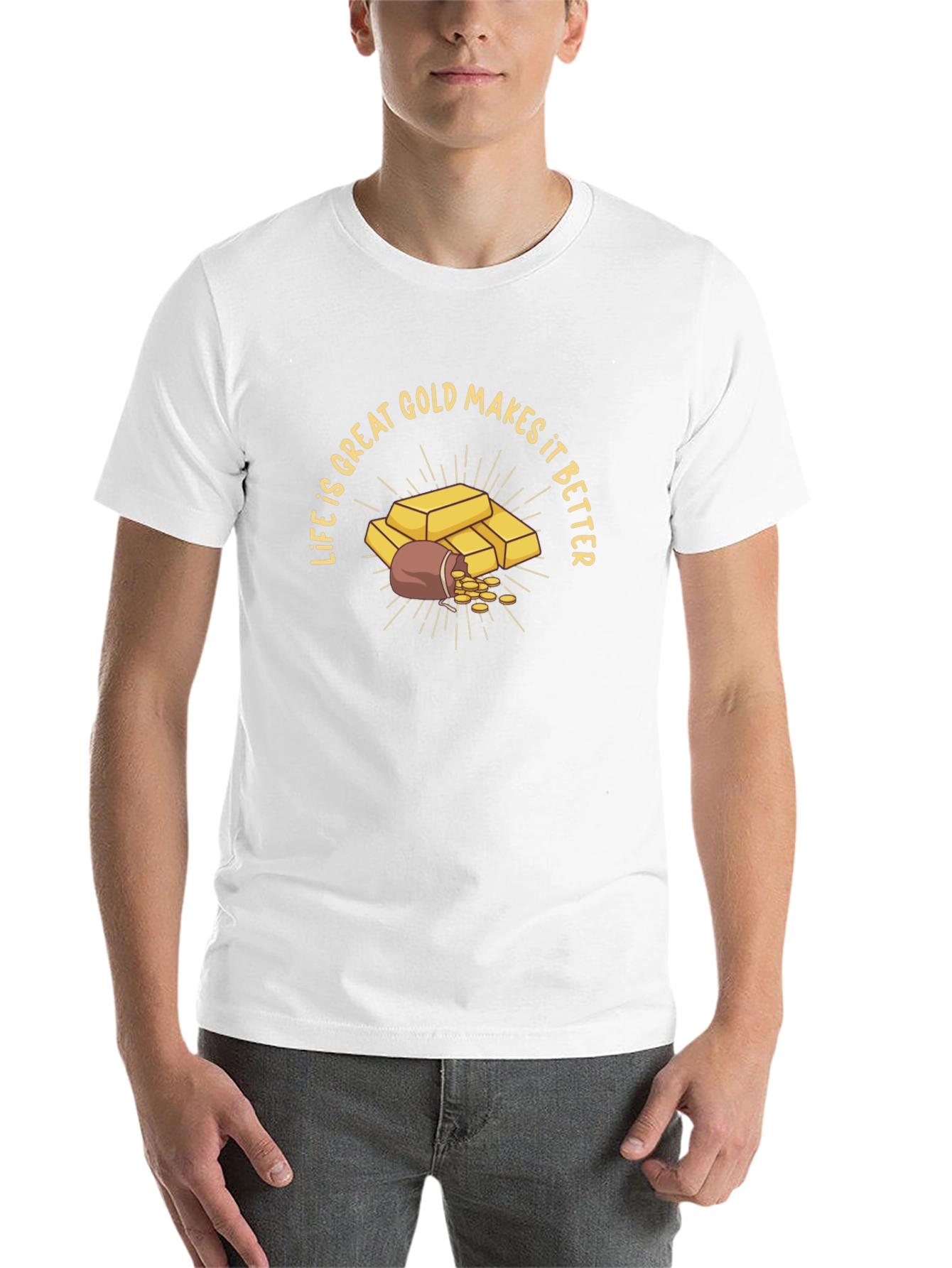 Black Life is Great Gold Makes it Better Graphic T-Shirt view 14