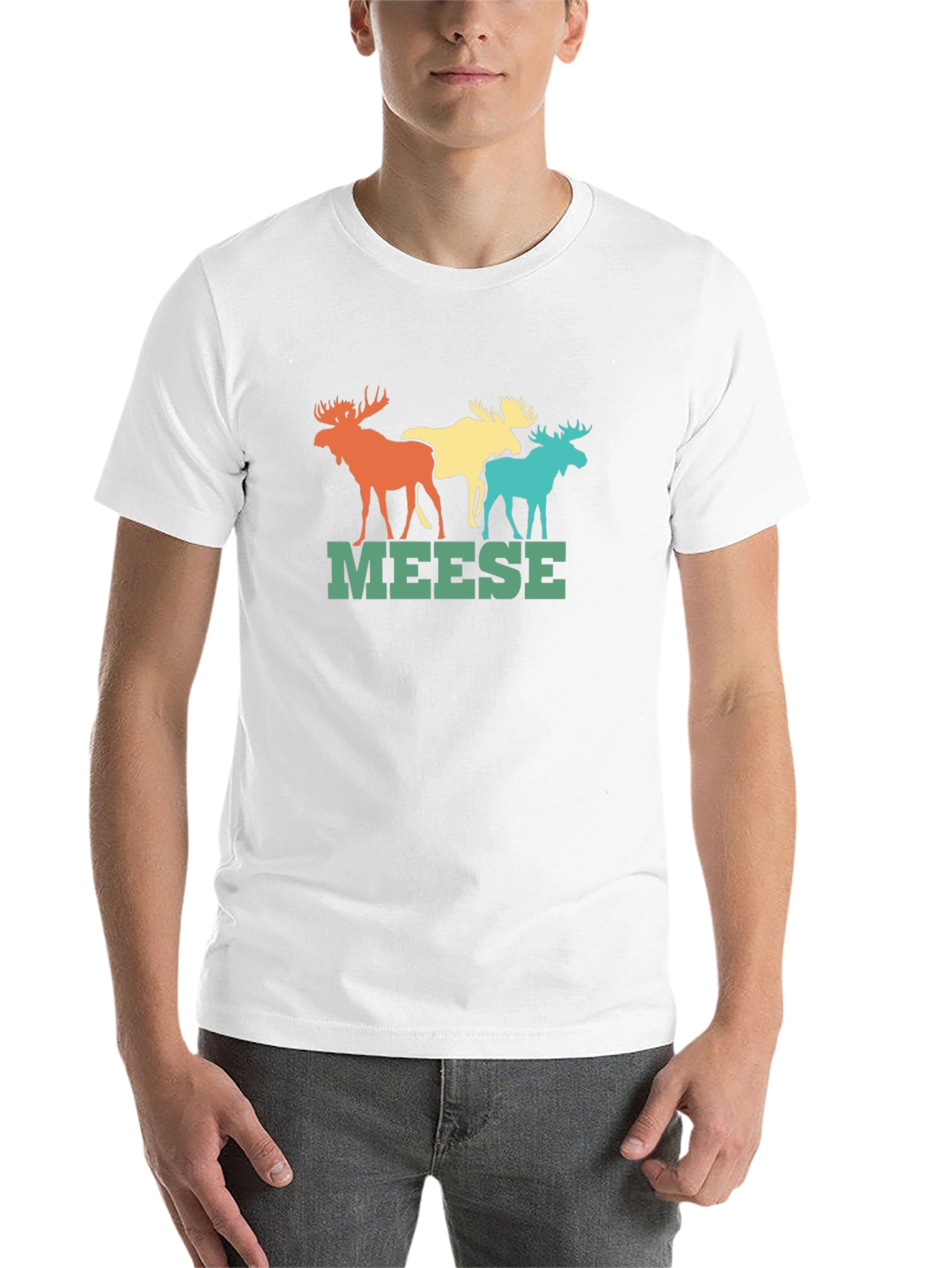 Black Retro Meese T-Shirt: Colorful Moose Graphic Tee view 14