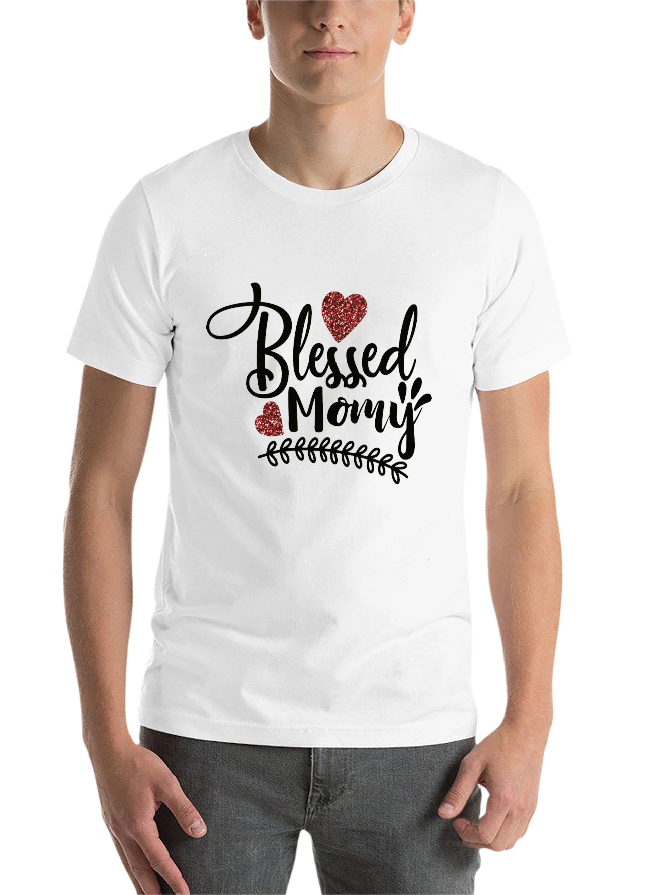 Black Blessed Mommy T-Shirt - Cute Mother's Day Tee view 14