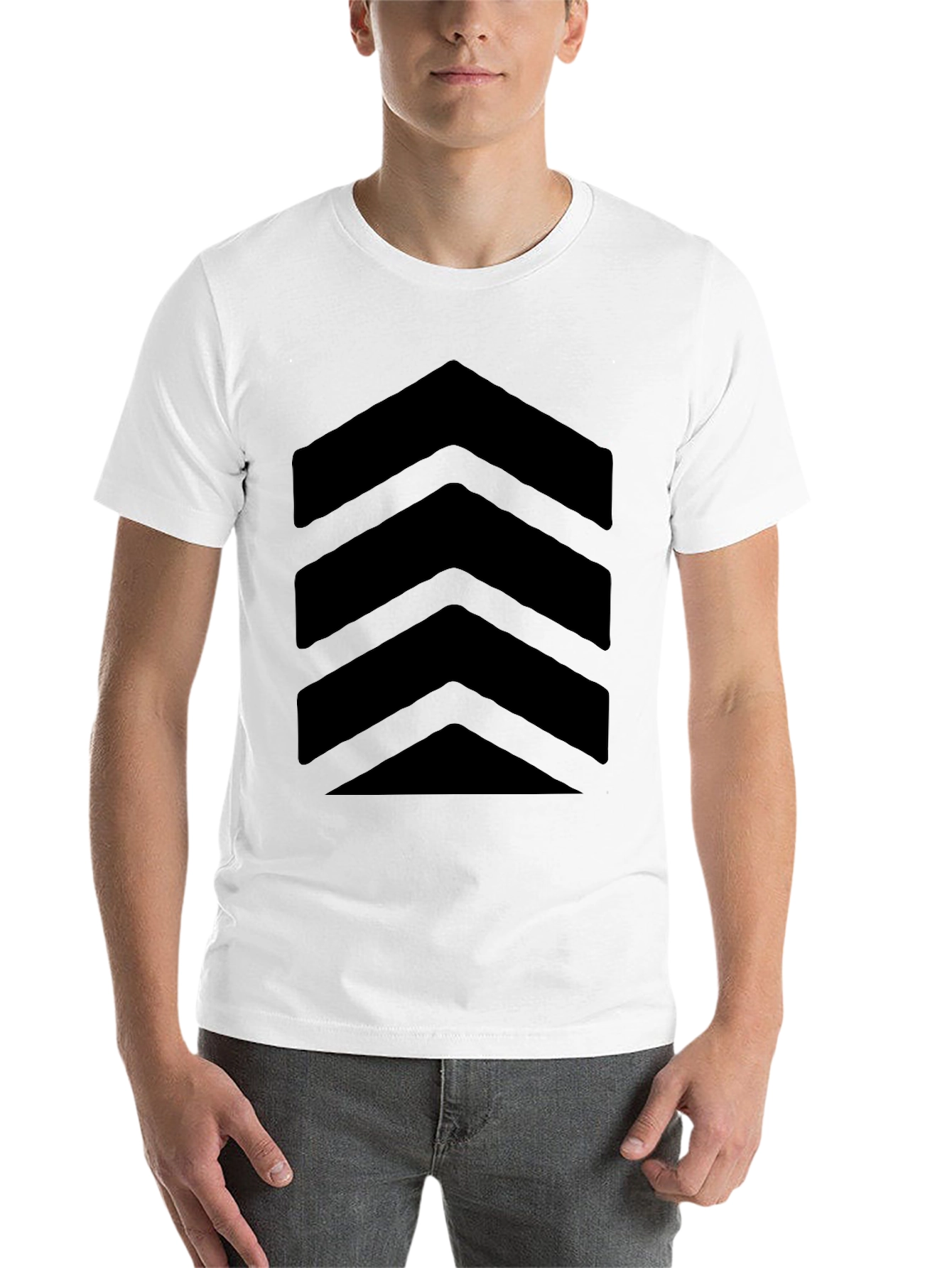 Black Bold Chevron Graphic Tee - Modern Style view 14