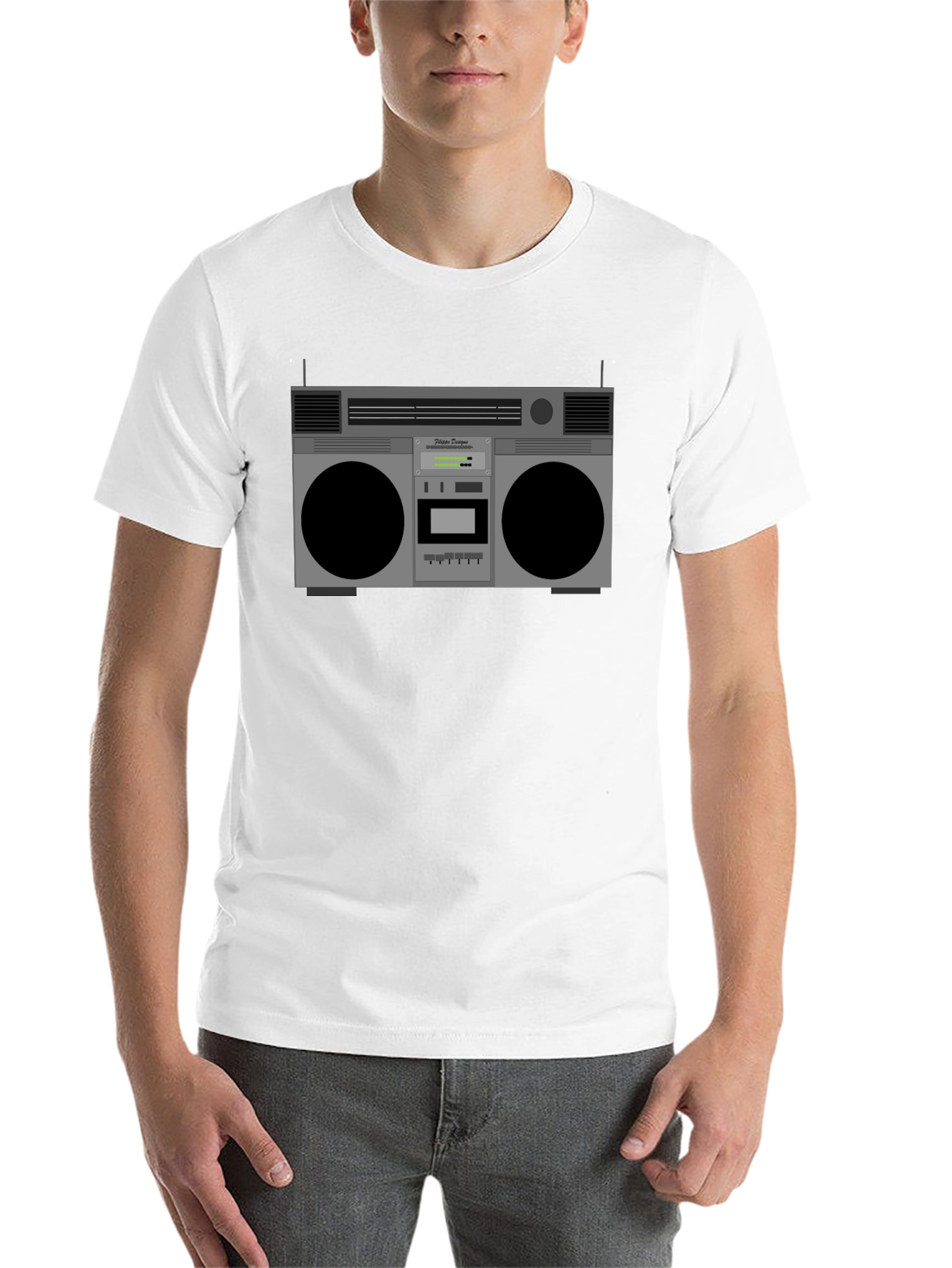 Black Retro Boombox Graphic T-Shirt - Vintage Style view 14
