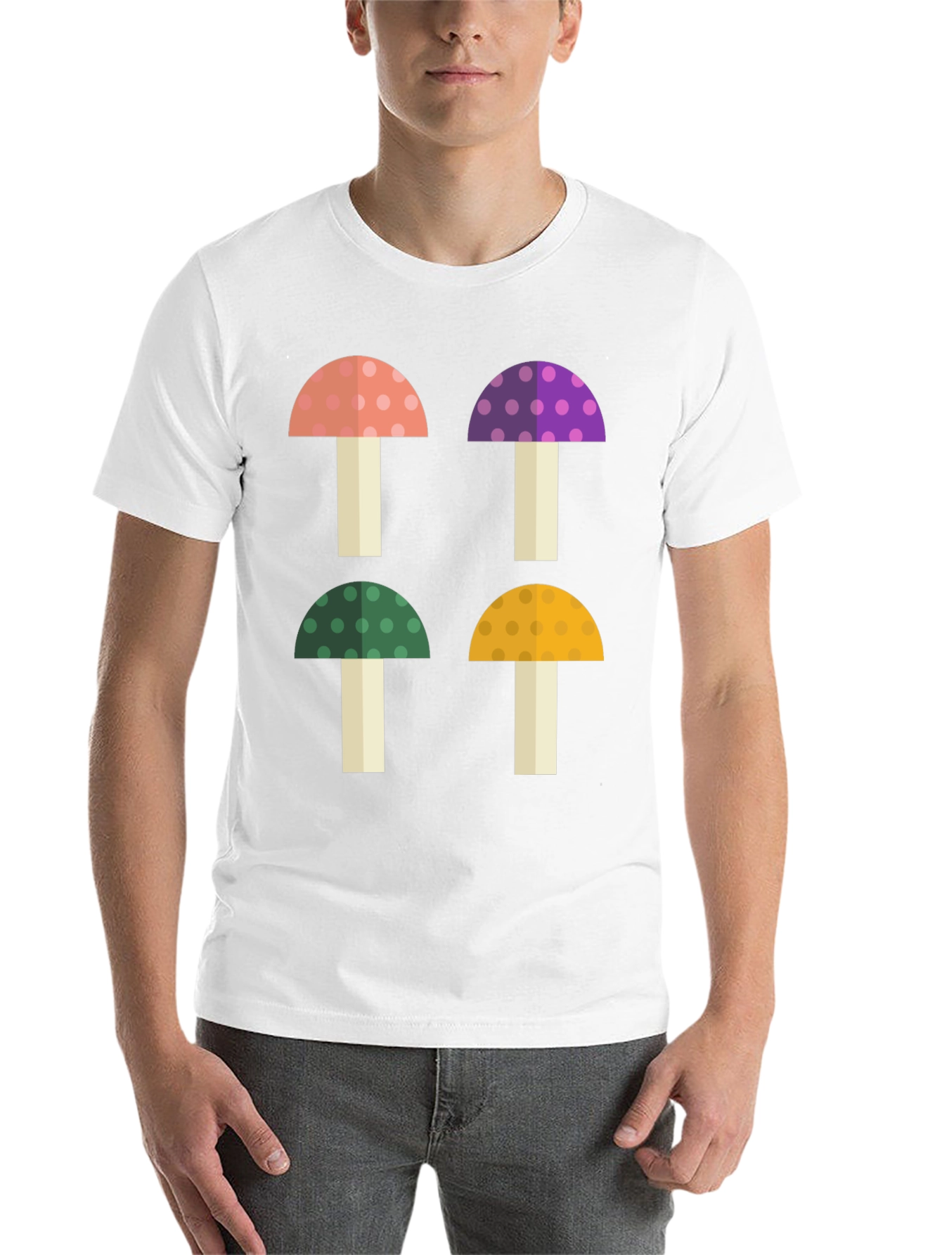 Black Funky Mushroom Graphic Tee - Novelty Shirt view 14