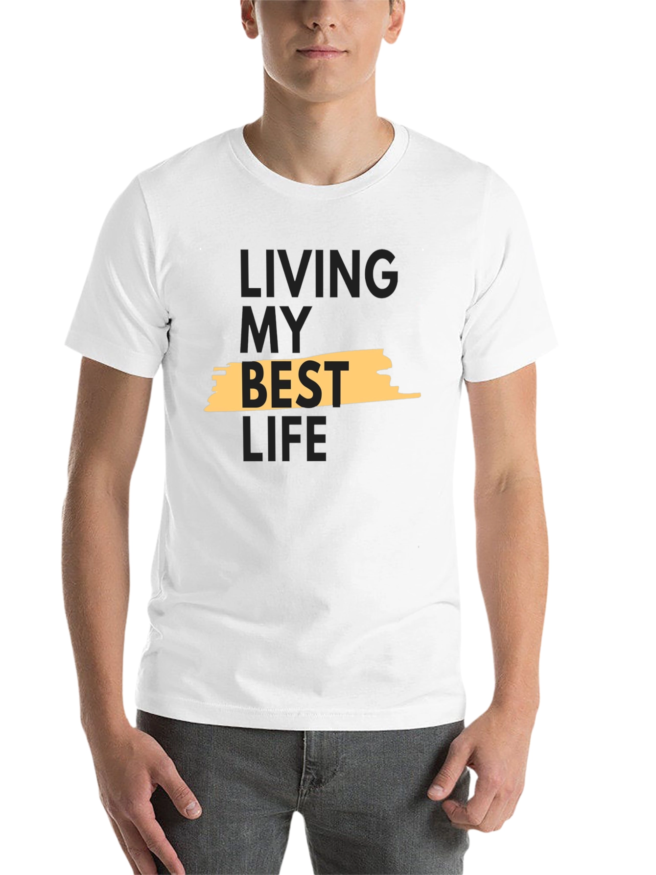 Black Living My Best Life Graphic Tee - Black view 14
