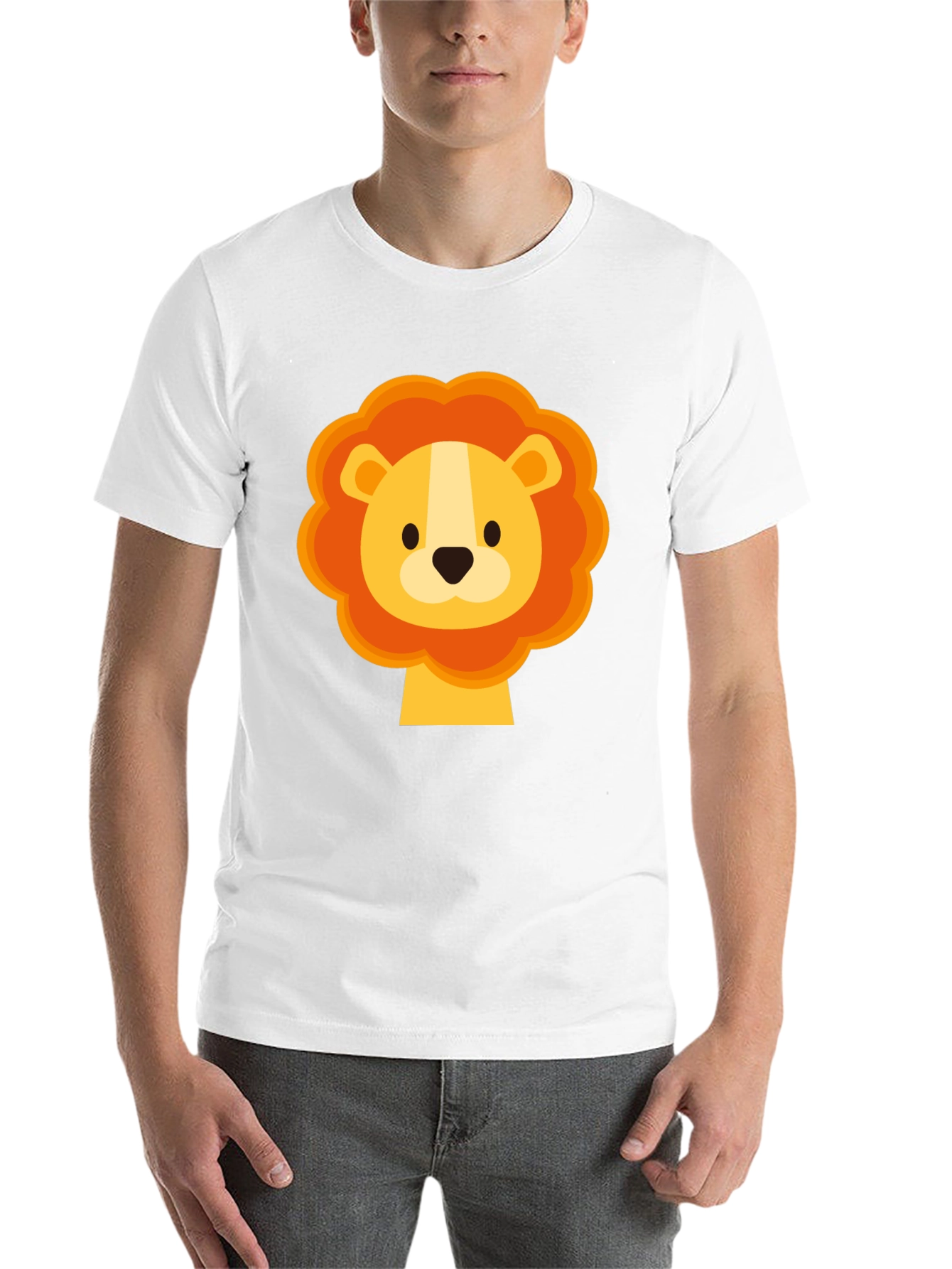 Black Cute Lion Graphic Black T-Shirt view 14
