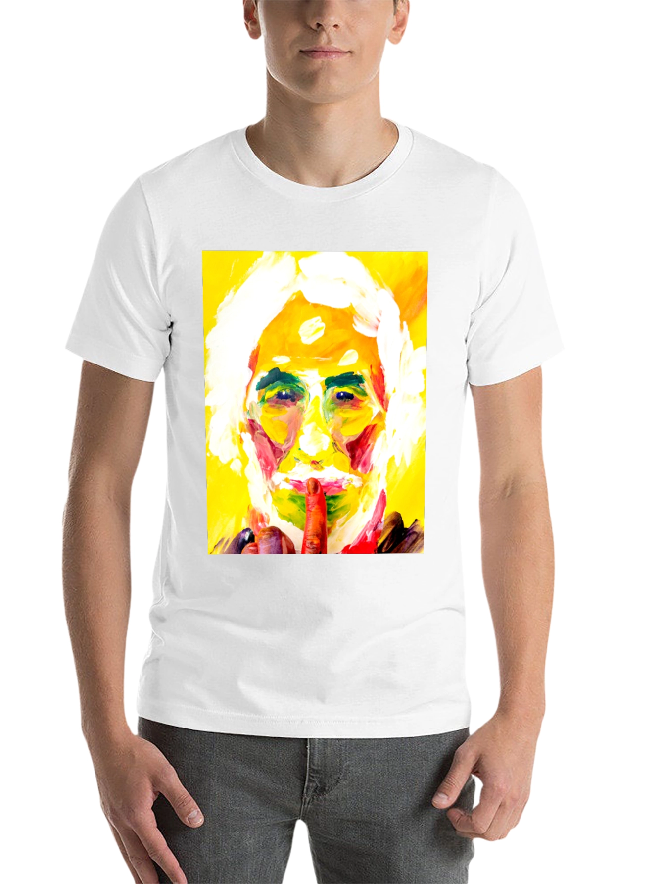 Black Abstract Portrait Graphic Tee view 14