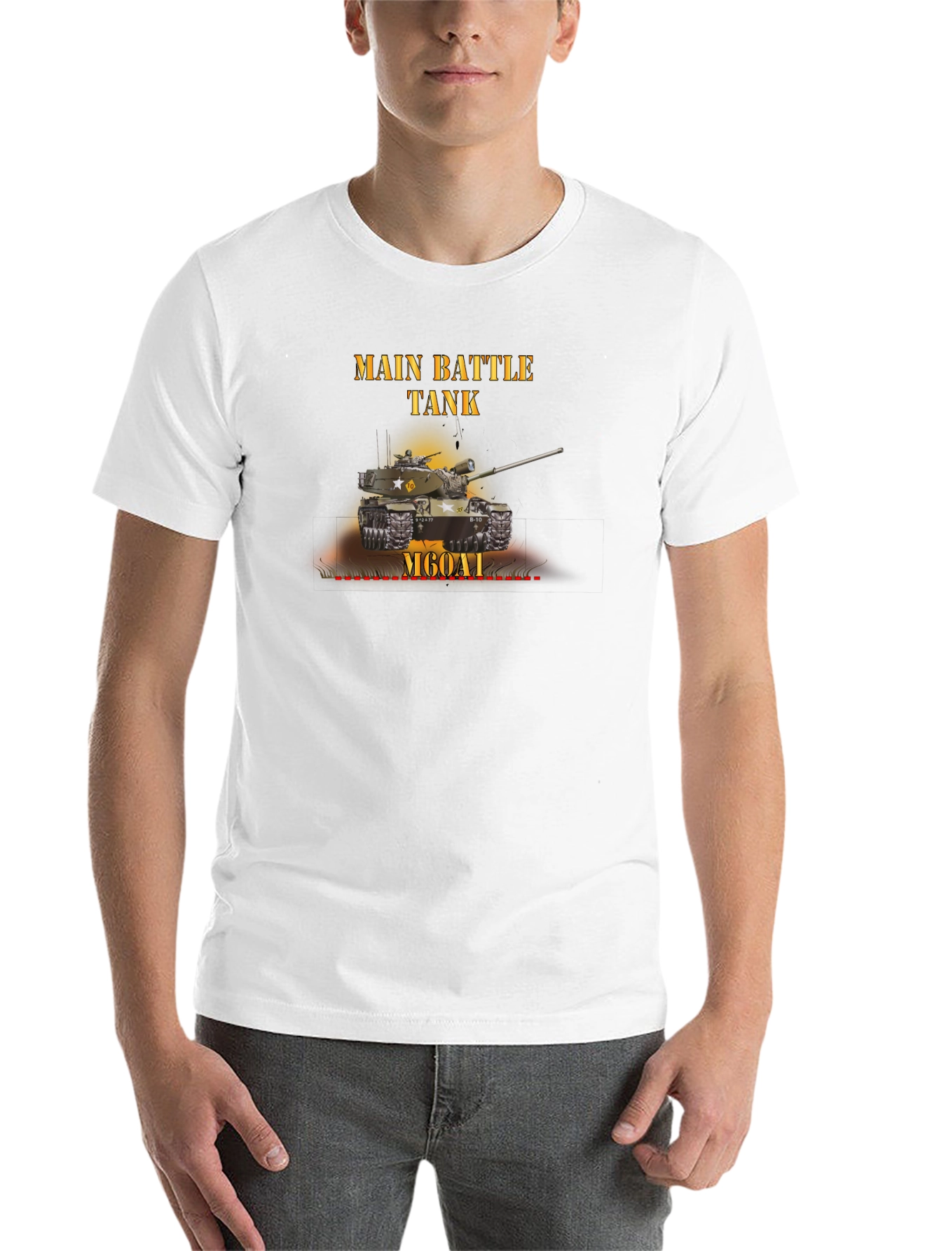 Black Main Battle Tank M60A1 Graphic T-Shirt view 14