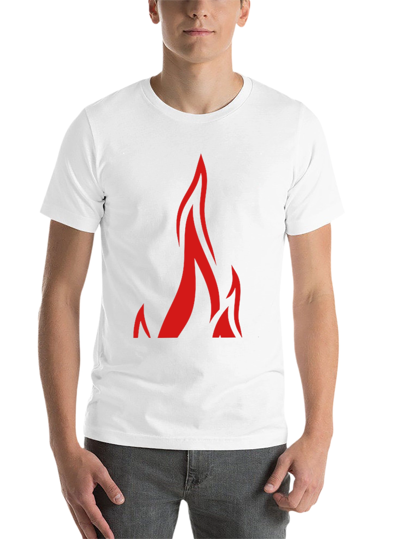 Black Fiery Red Flame Graphic Black T-Shirt view 14