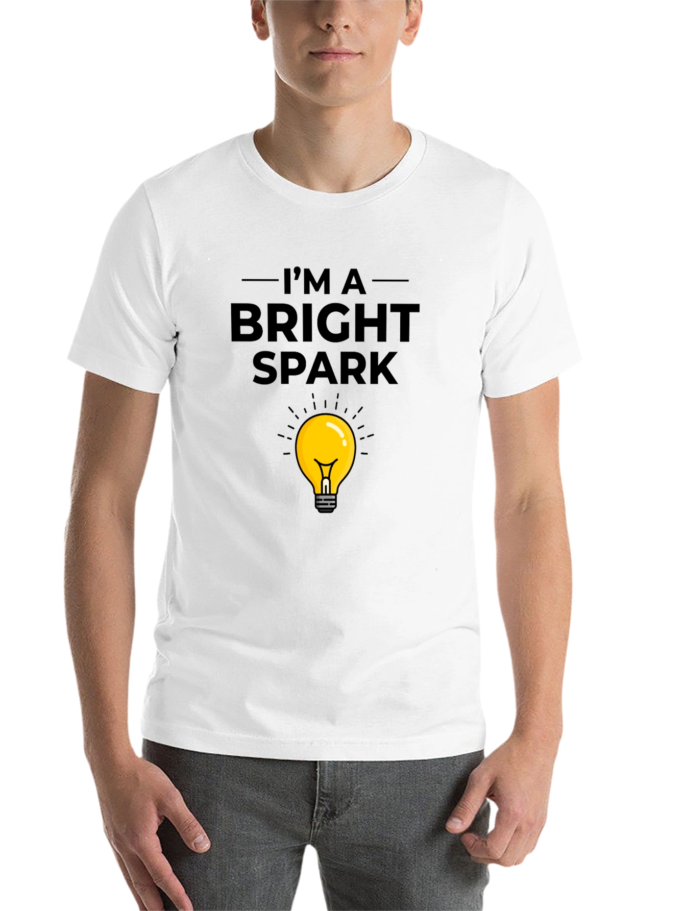 Black Bright Spark T-Shirt - Light Bulb Graphic Tee view 14