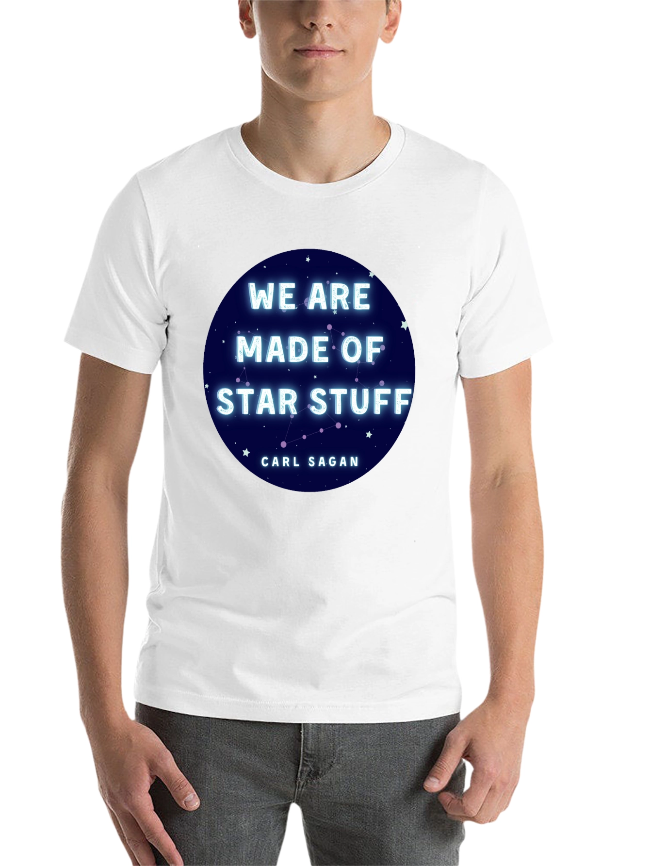 Black Cosmic Carl Sagan T-Shirt - We Are Star Stuff Tee view 14