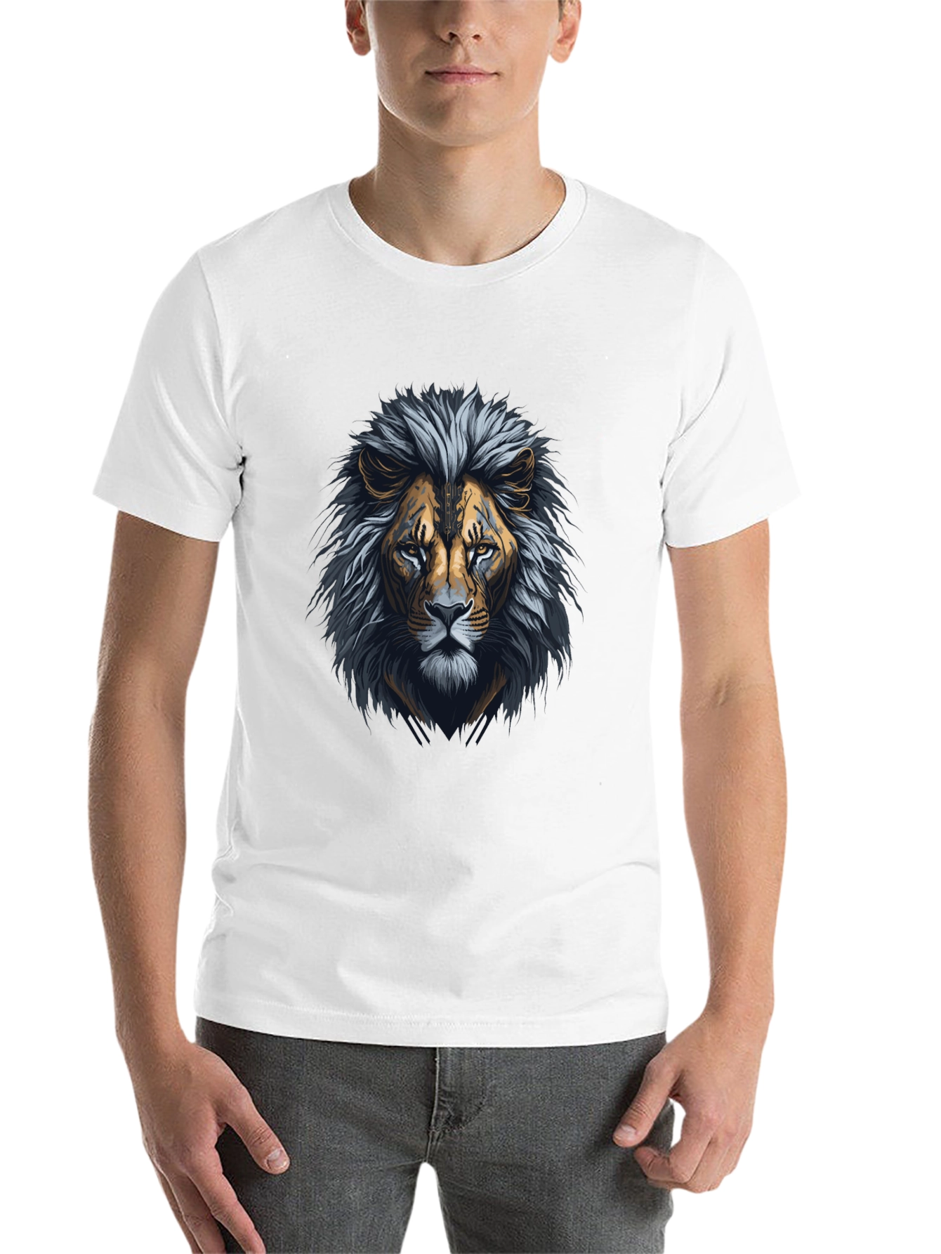 Black Lion Graphic Black T-Shirt - Bold Animal Design view 14