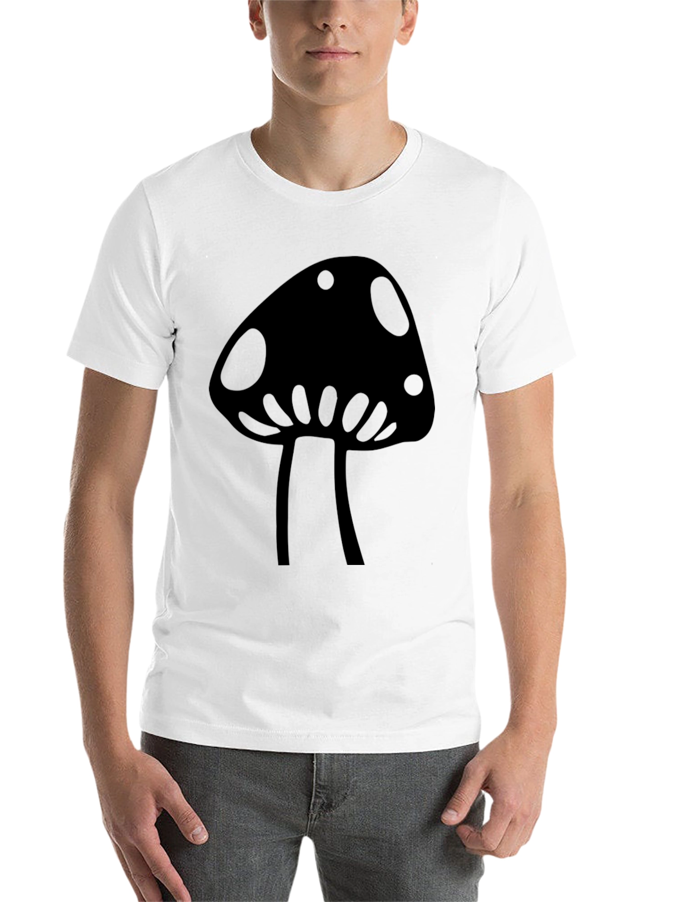 Black Mushroom Graphic Tee - Cool & Casual view 14