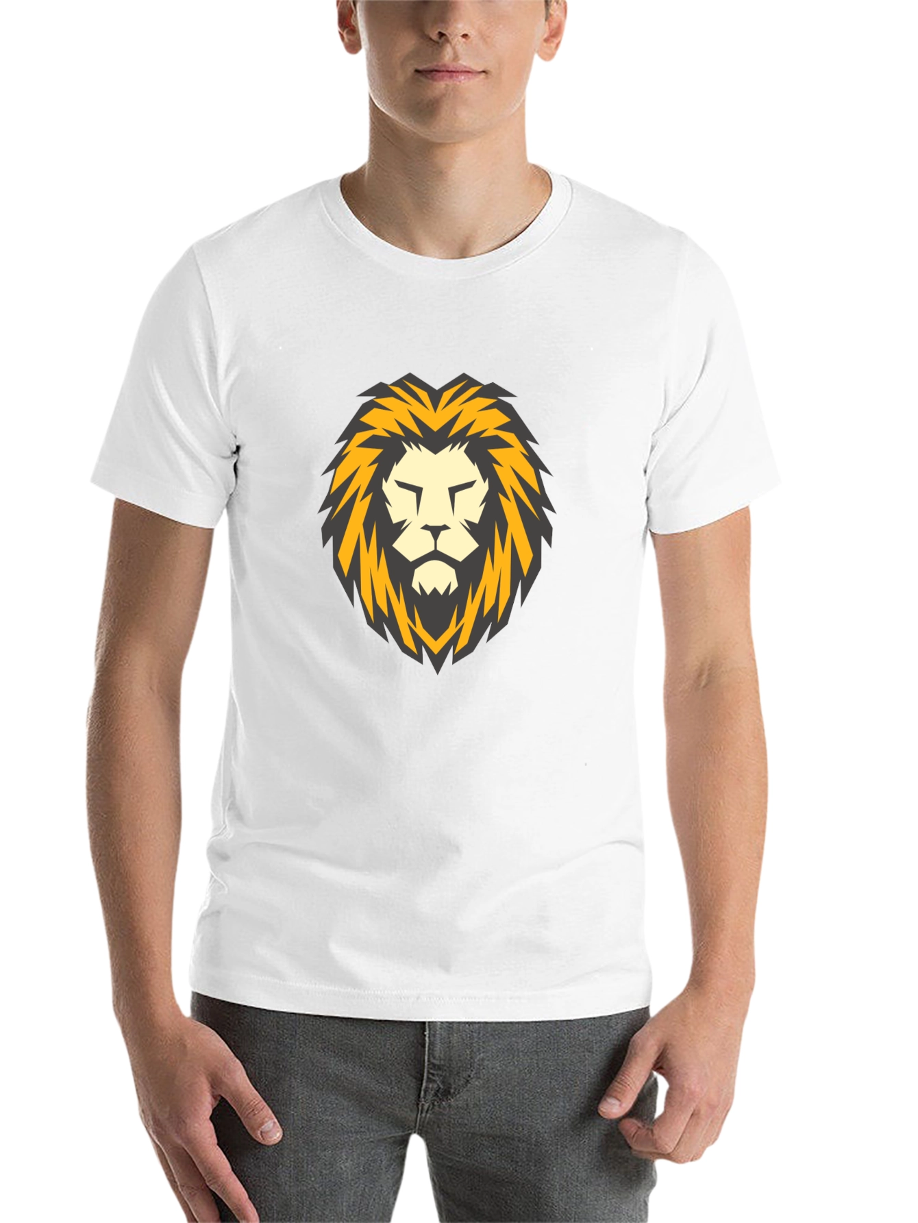 Black Lion Head Graphic Black T-Shirt view 14
