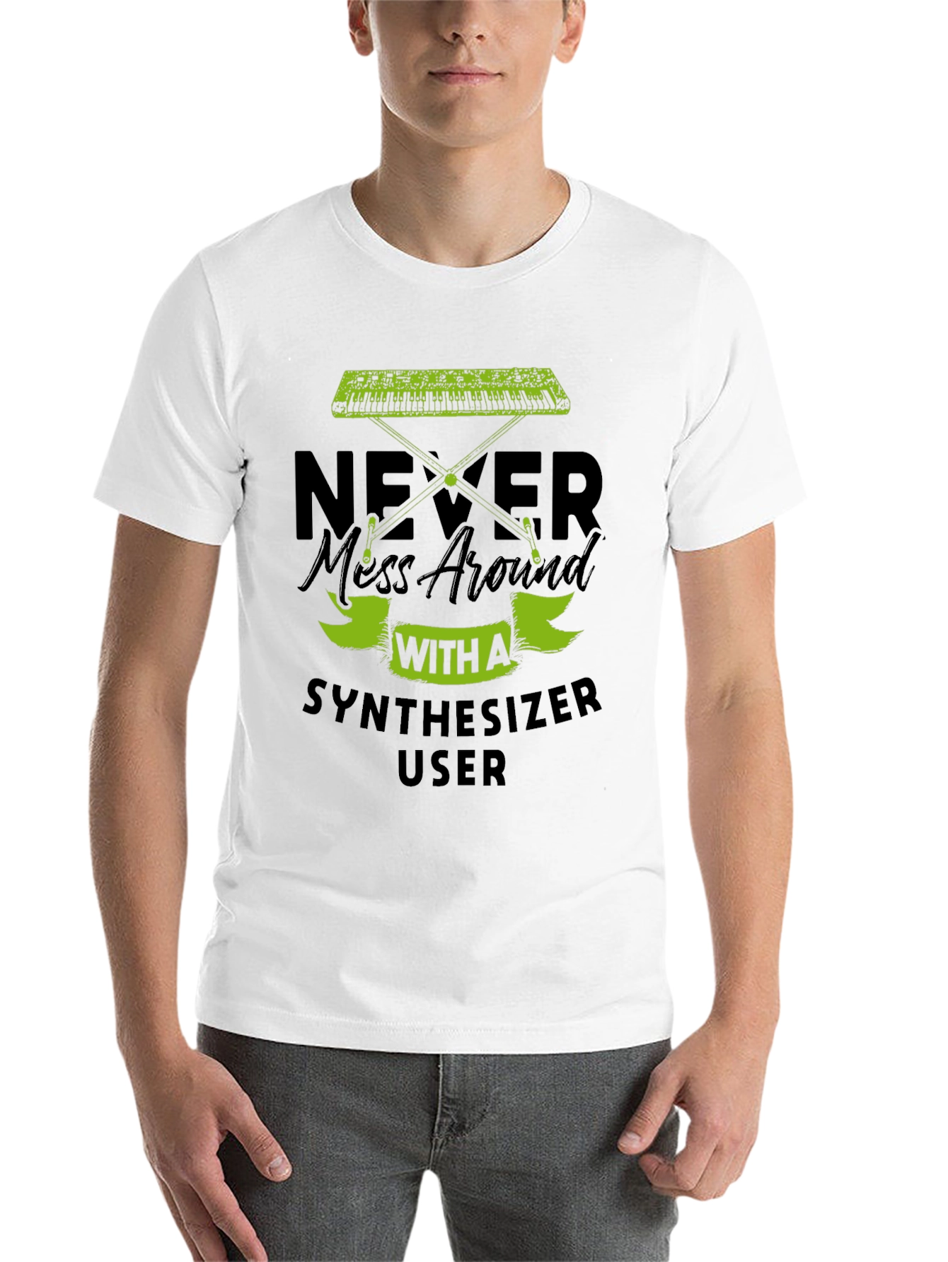 Black Never Mess With A Synthesizer User T-Shirt view 14