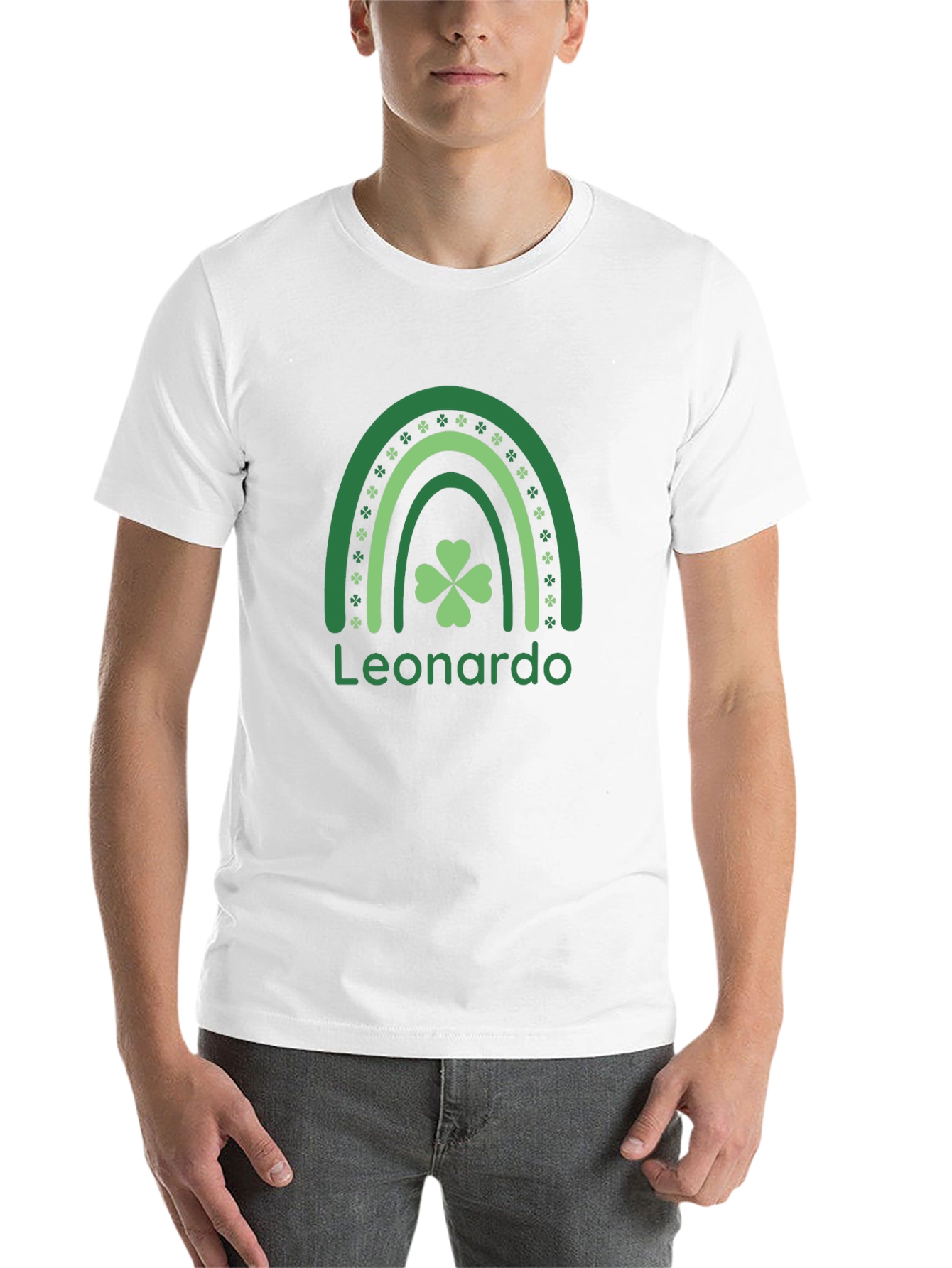 St. Patrick's Day Personalized Shamrock Rainbow T-Shirt - 14