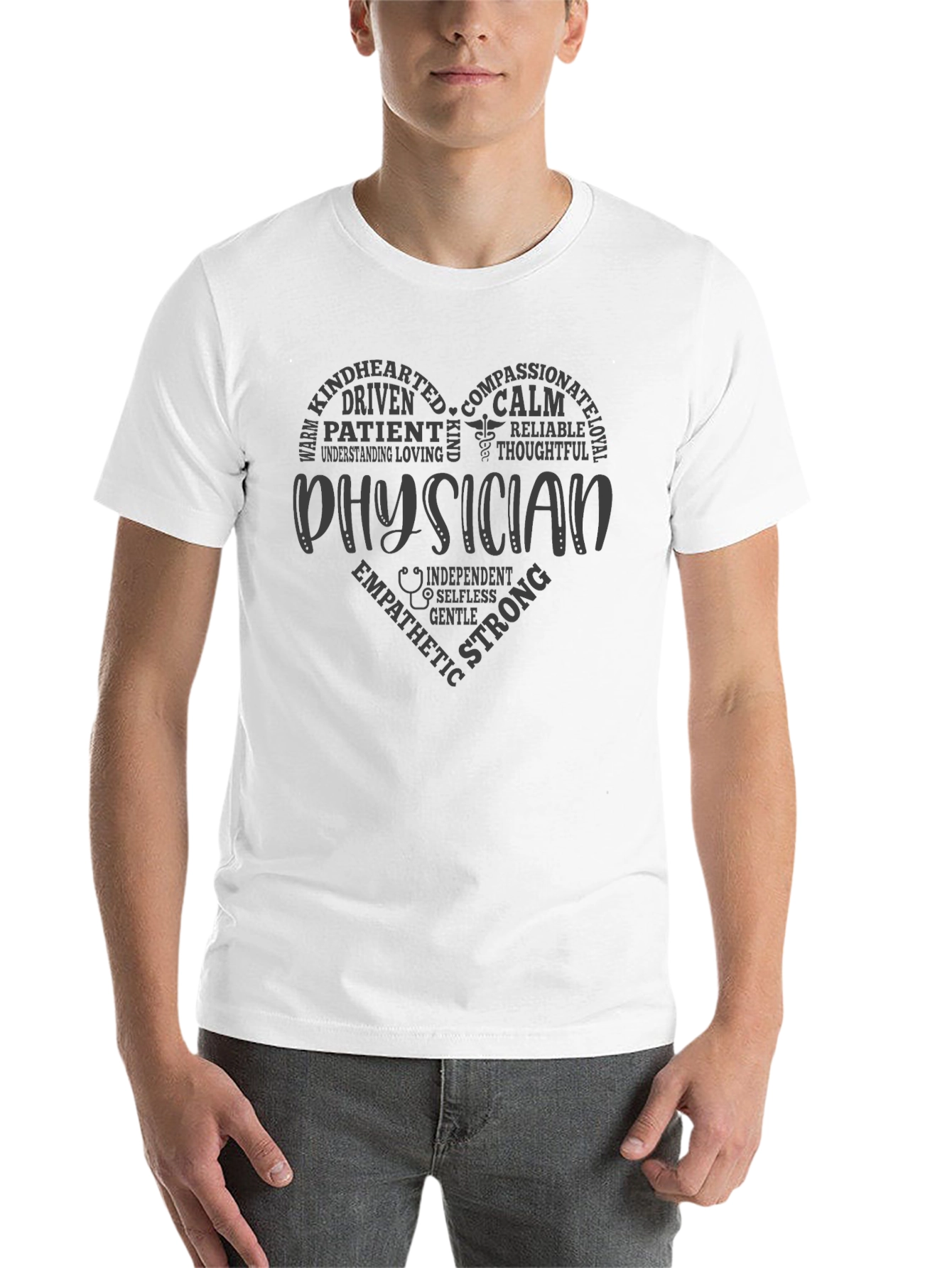 Black Physician Heart Graphic Tee - Black view 14