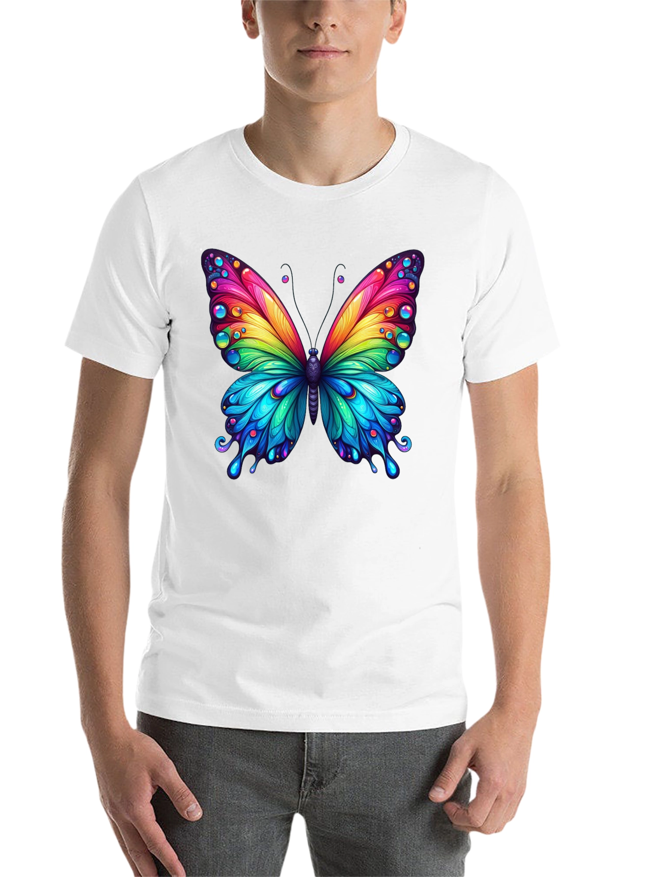 Black Rainbow Butterfly Graphic Tee view 14