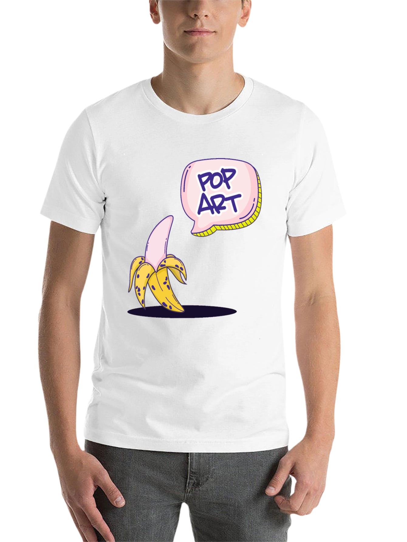 Black Pop Art Banana Graphic T-Shirt view 14