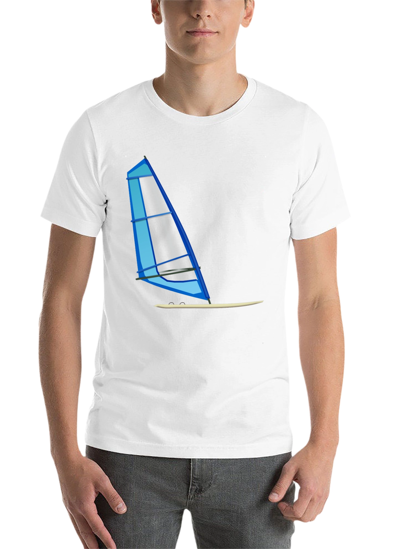 Black Windsurf Graphic Tee - Black Cotton T-Shirt view 14