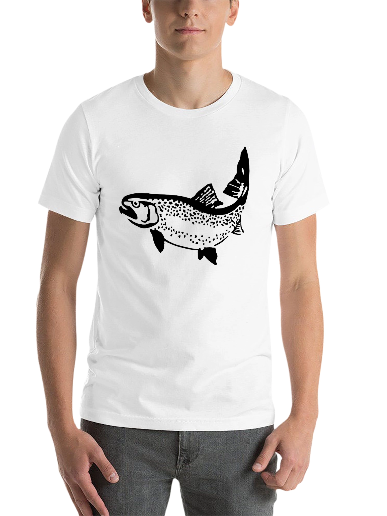 Black Black Trout Graphic T-Shirt - Casual Fishing Tee view 14