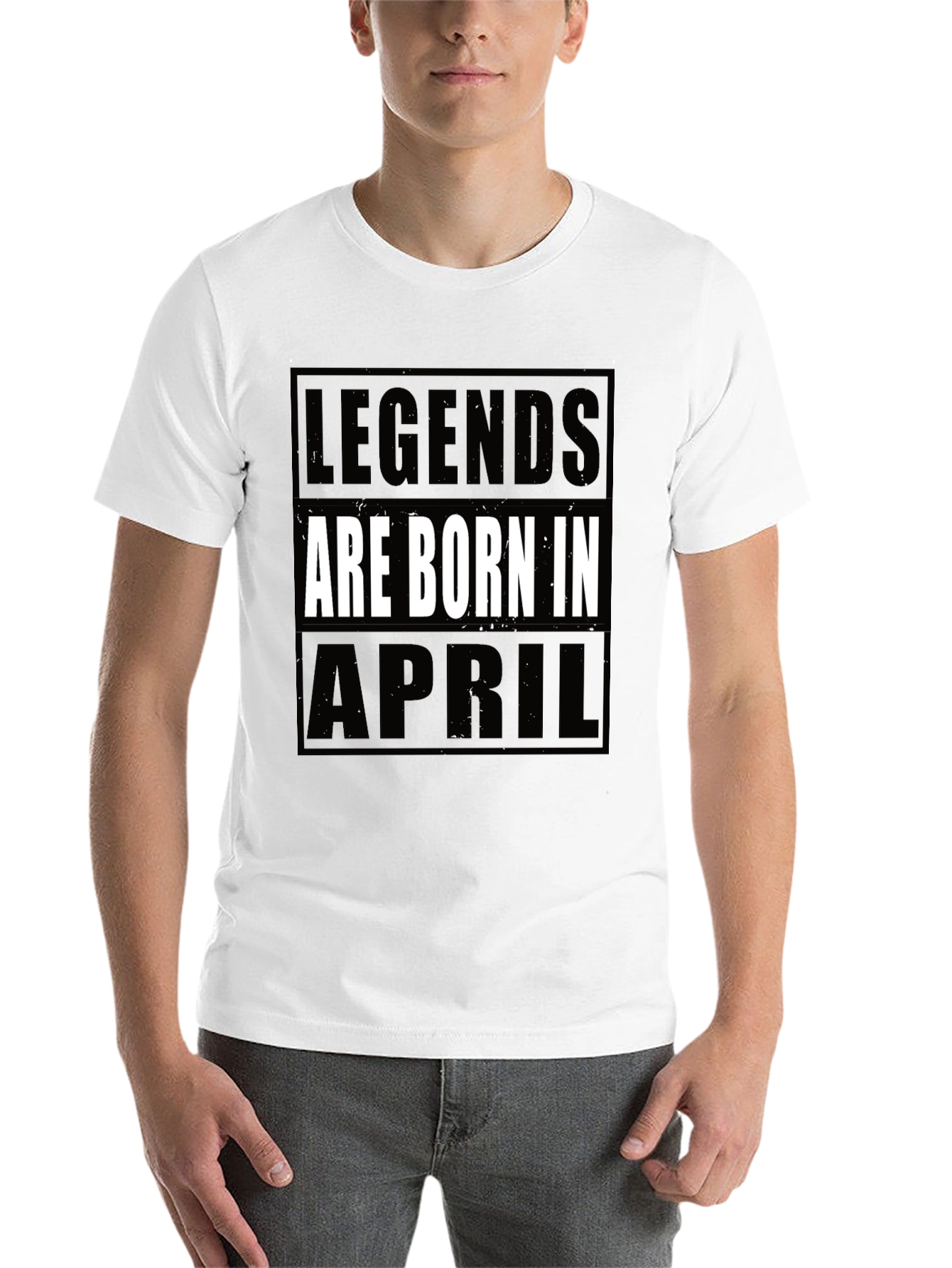 Legends Born in April T-Shirt - Black - 14