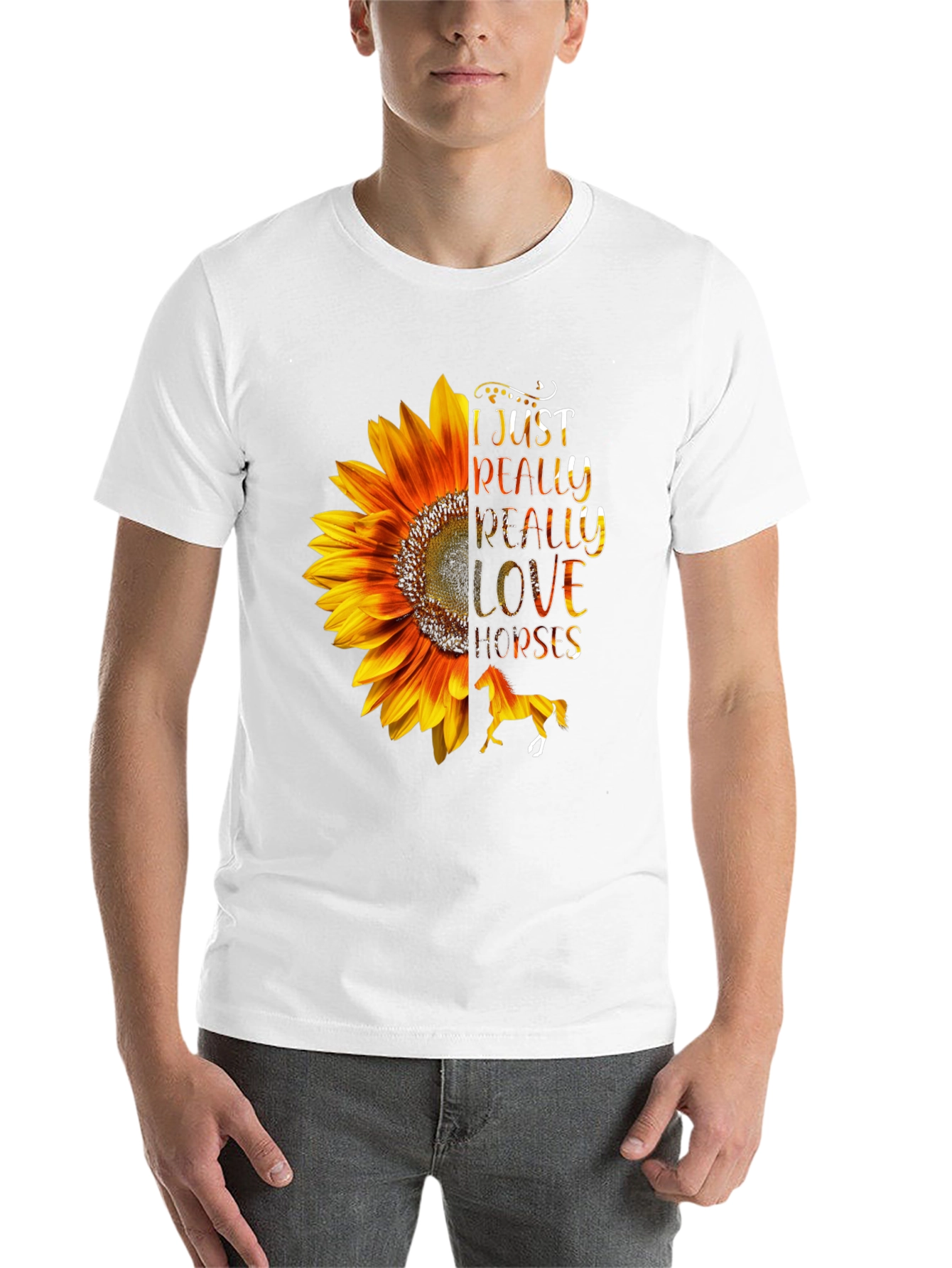 Black Sunflower Horse Lover T-Shirt - Soft & Stylish view 14