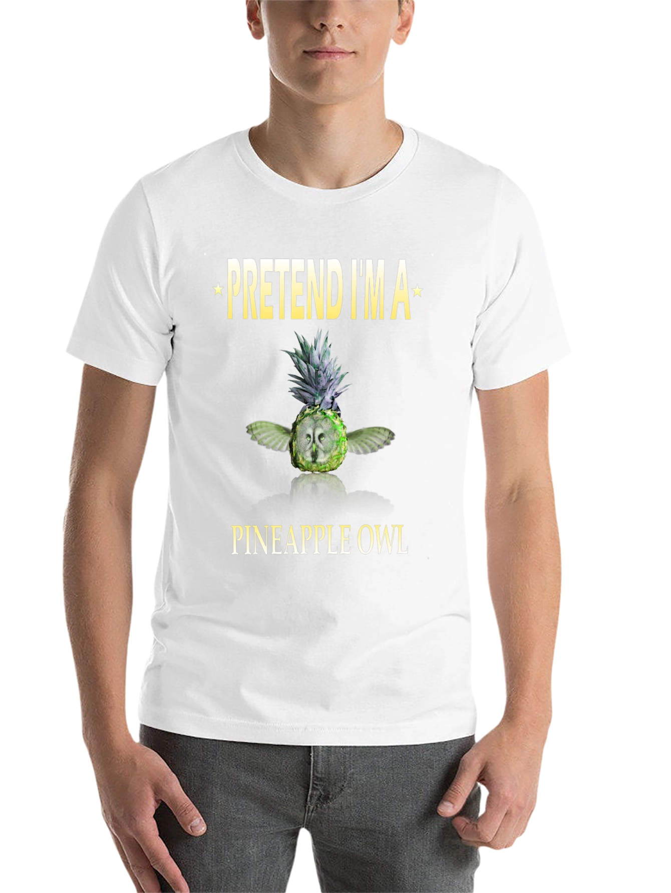 Black Pretend I'm a Pineapple Owl T-Shirt view 14
