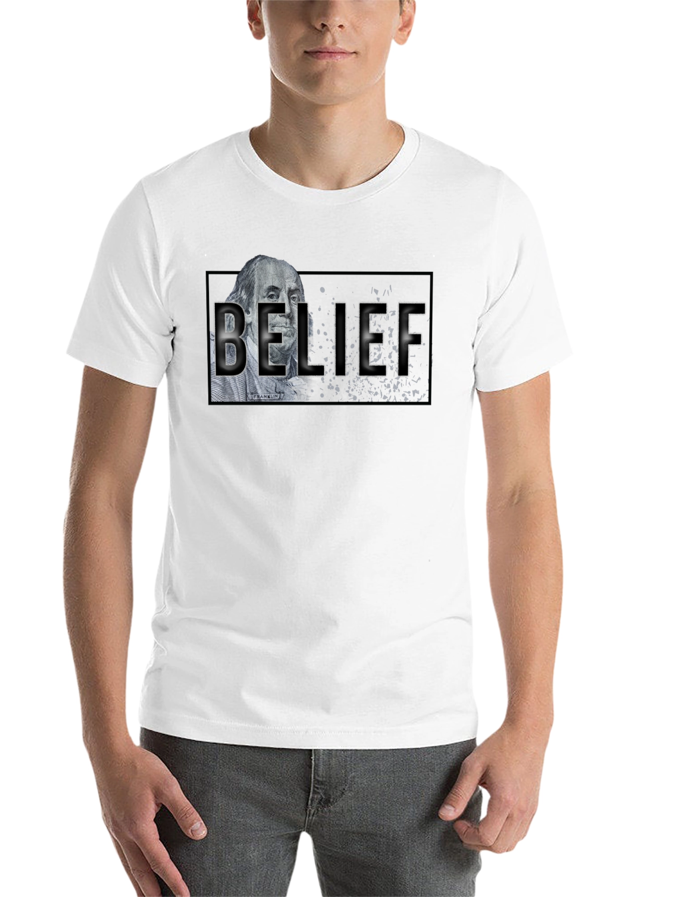 Black Belief Graphic T-Shirt - Black Crew Neck view 14