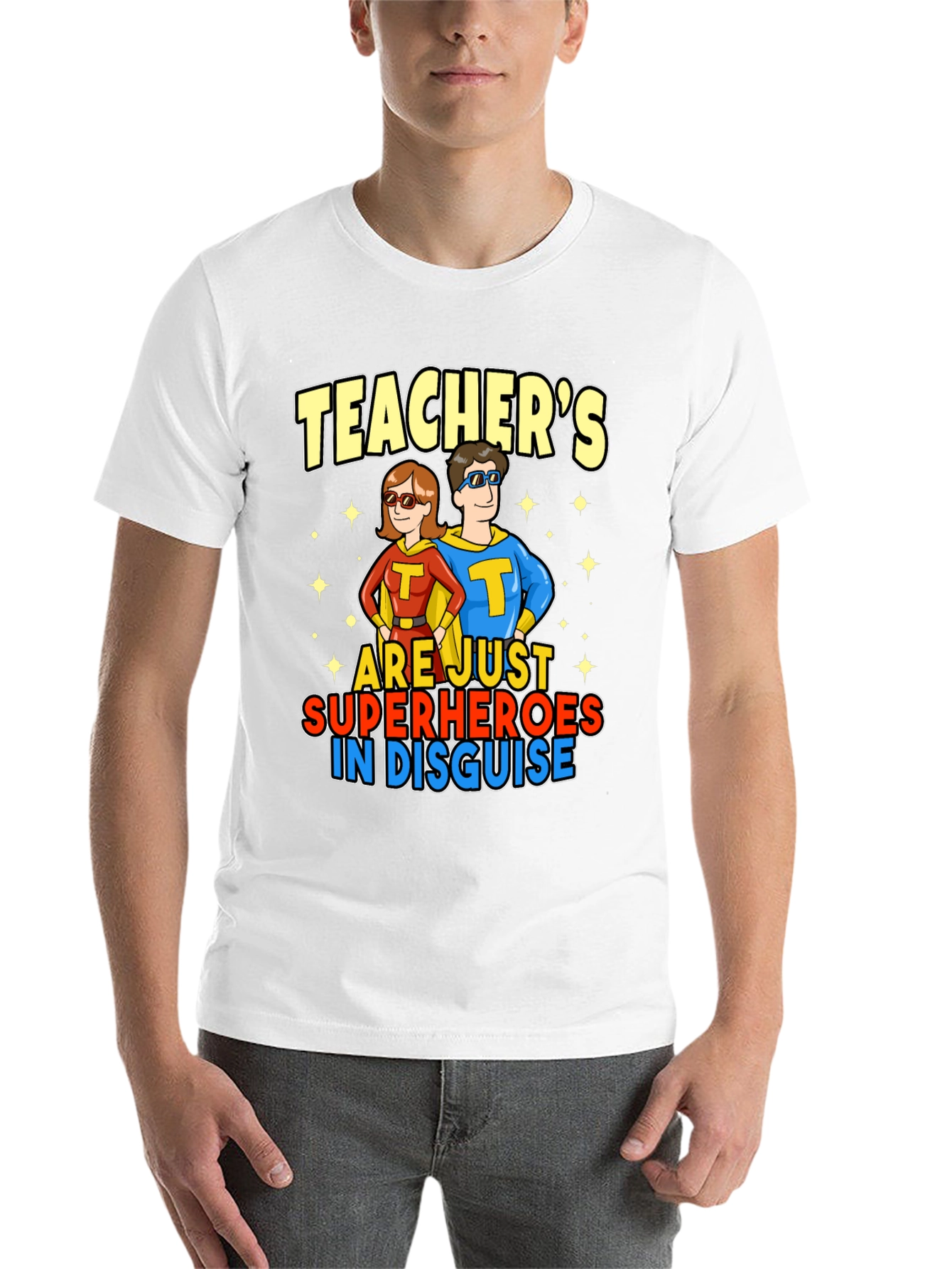 Black Teacher Superhero T-Shirt view 14