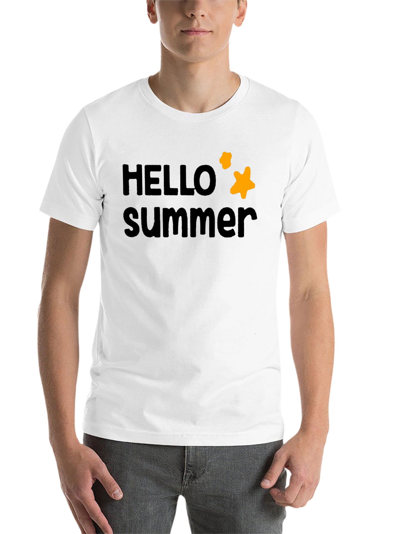 Black Hello Summer Black Cotton Tee view 14