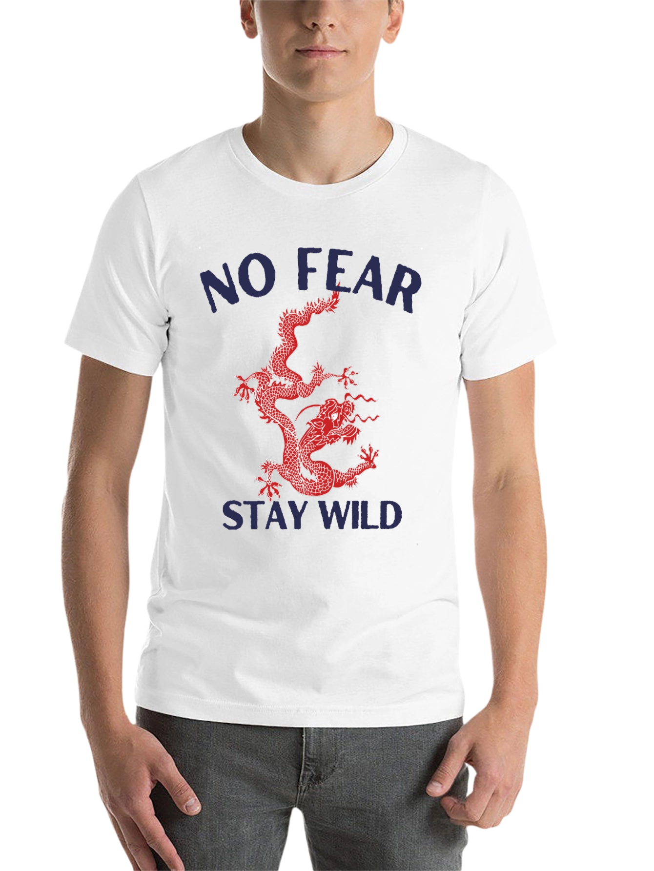 Black No Fear Stay Wild Dragon Graphic Tee view 14