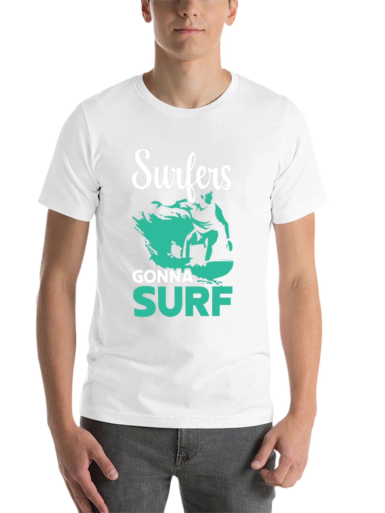 Black Surfers Gonna Surf Graphic Tee view 14