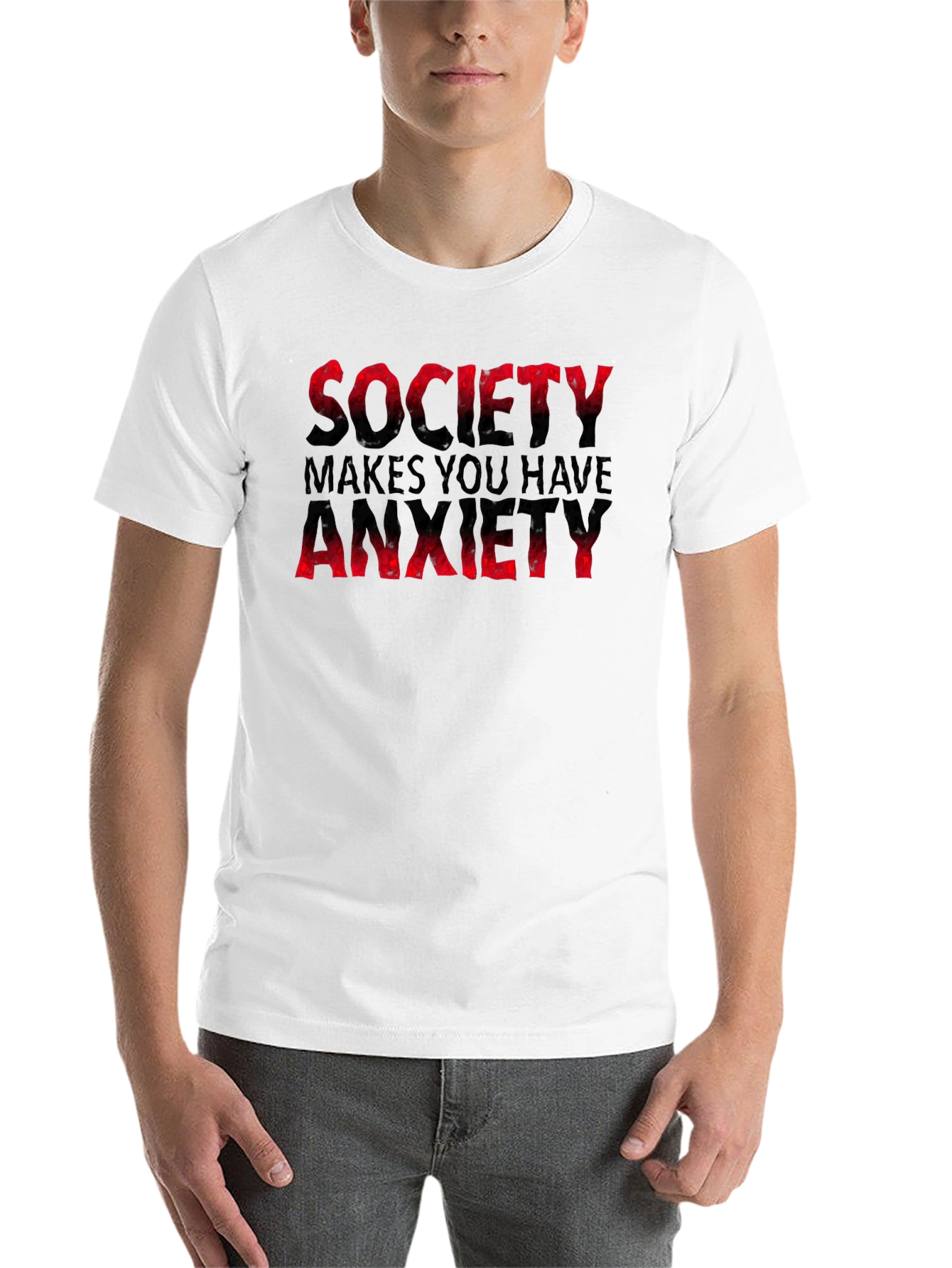 Black Society Makes You Have Anxiety T-Shirt view 14