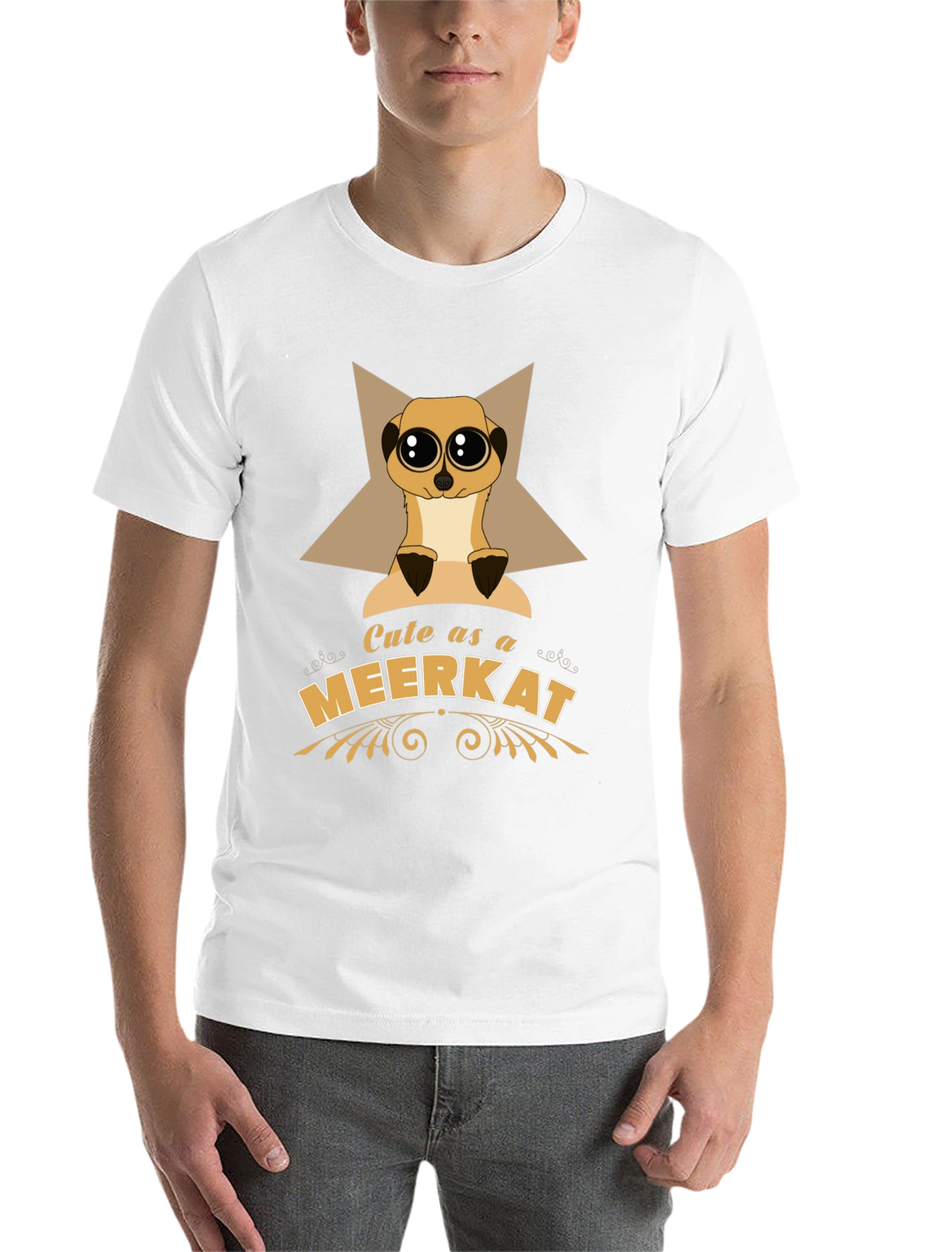 Black Cute as a Meerkat T-Shirt view 14