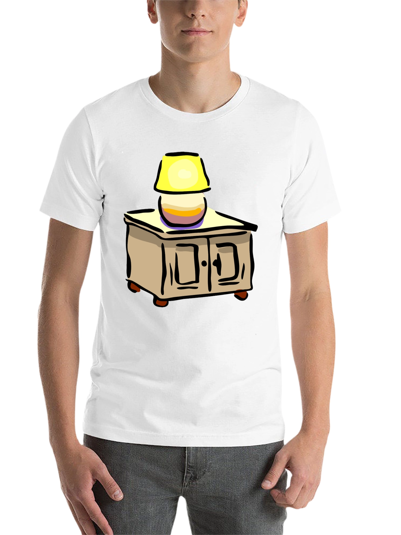 Black Cartoon Nightstand Lamp T-Shirt view 14