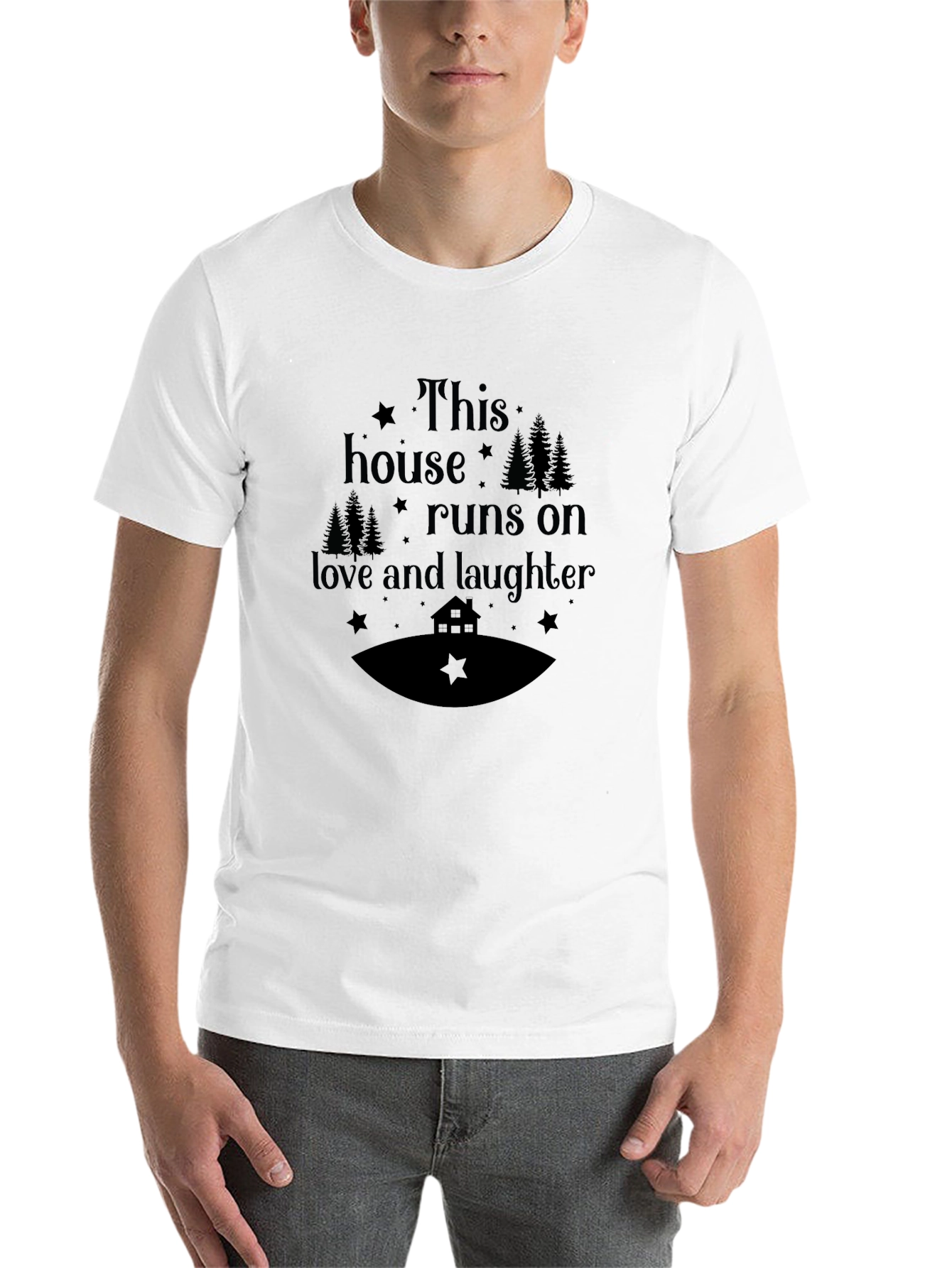Black This House Runs on Love and Laughter Graphic Tee view 14