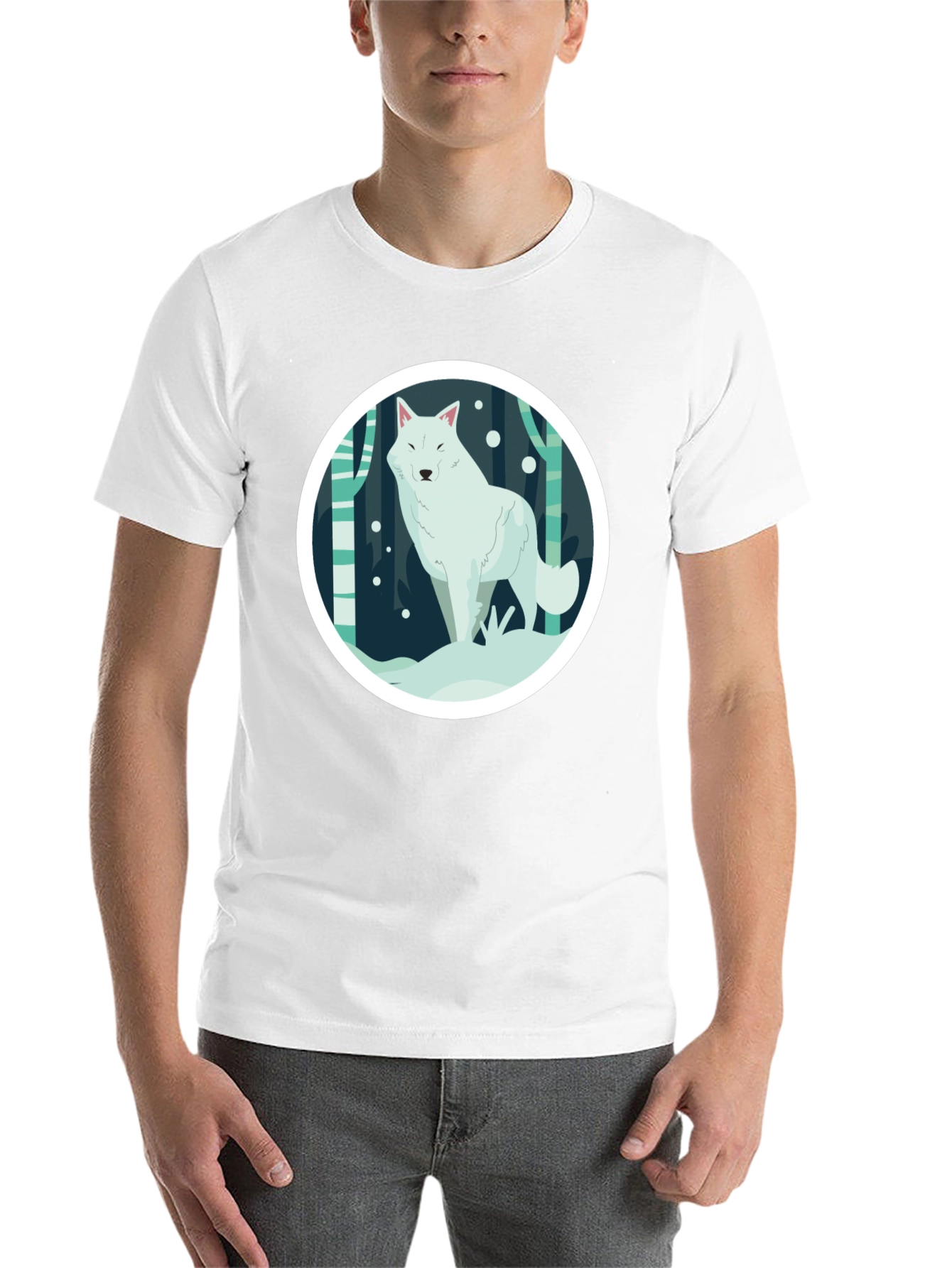 Black Arctic Wolf Graphic Tee - Black Unisex T-Shirt view 14
